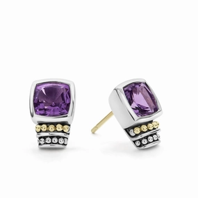 Rittenhouse Bezel-Set Amethyst Stud Earrings