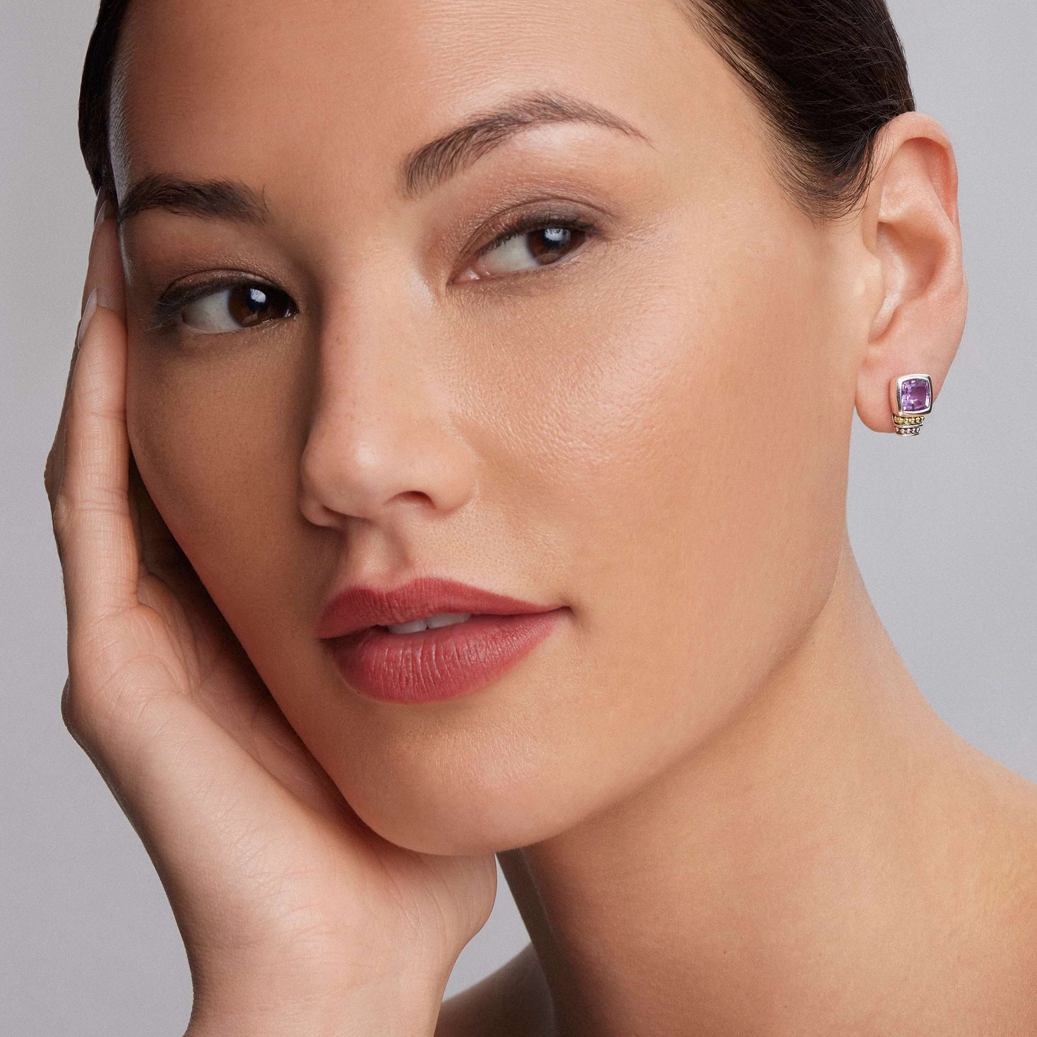 Rittenhouse Bezel-Set Amethyst Stud Earrings