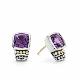 Rittenhouse Bezel-Set Amethyst Stud Earrings