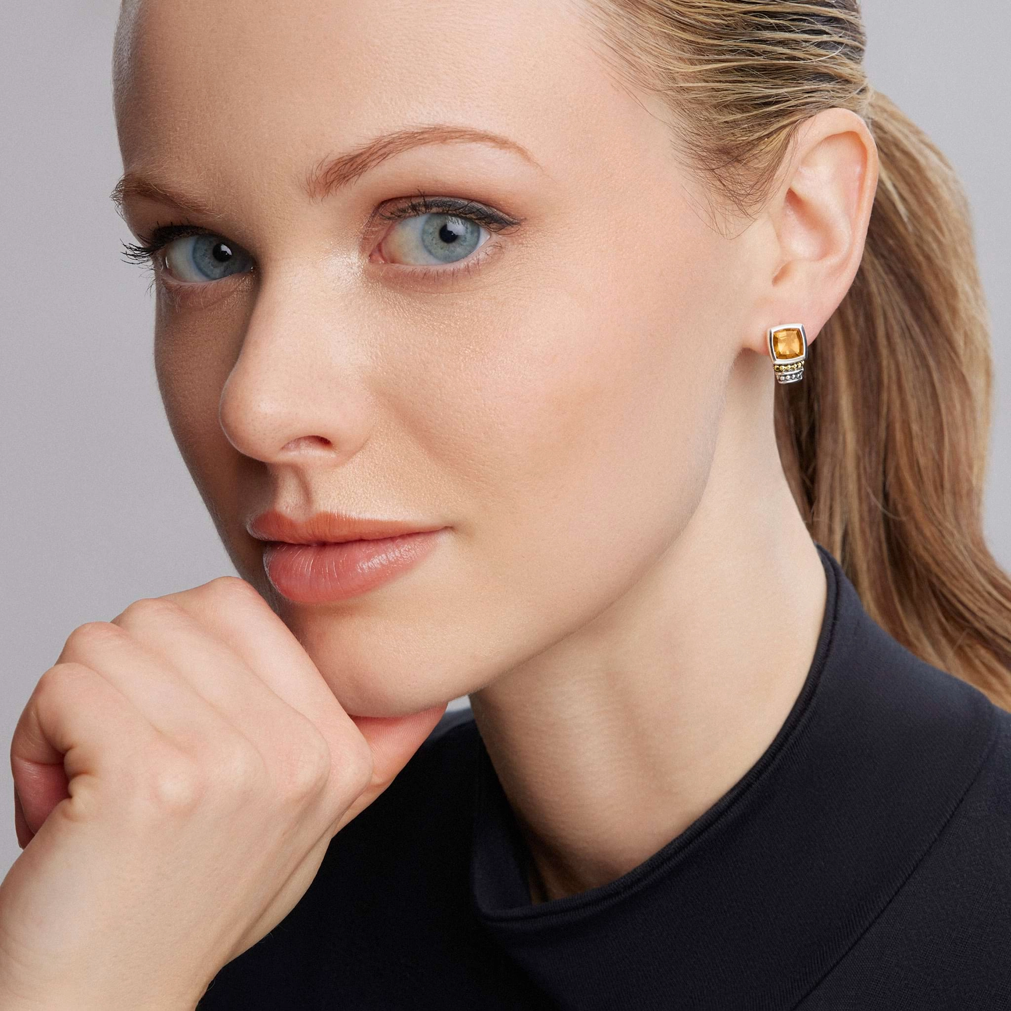 Rittenhouse Bezel-Set Citrine Stud Earrings