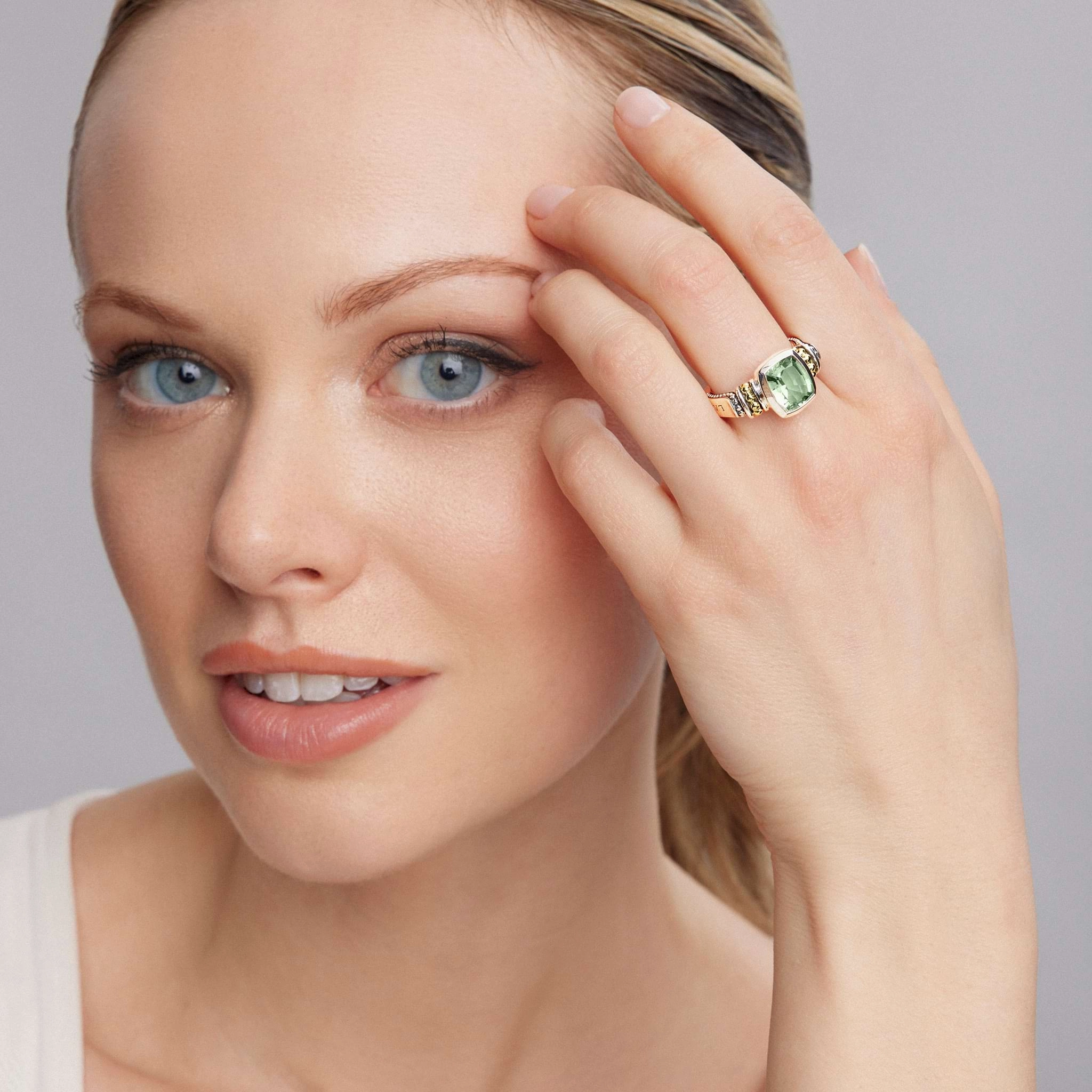 Rittenhouse Bezel-Set Prasiolite Ring