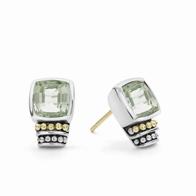 Rittenhouse Bezel-Set Prasiolite Stud Earrings