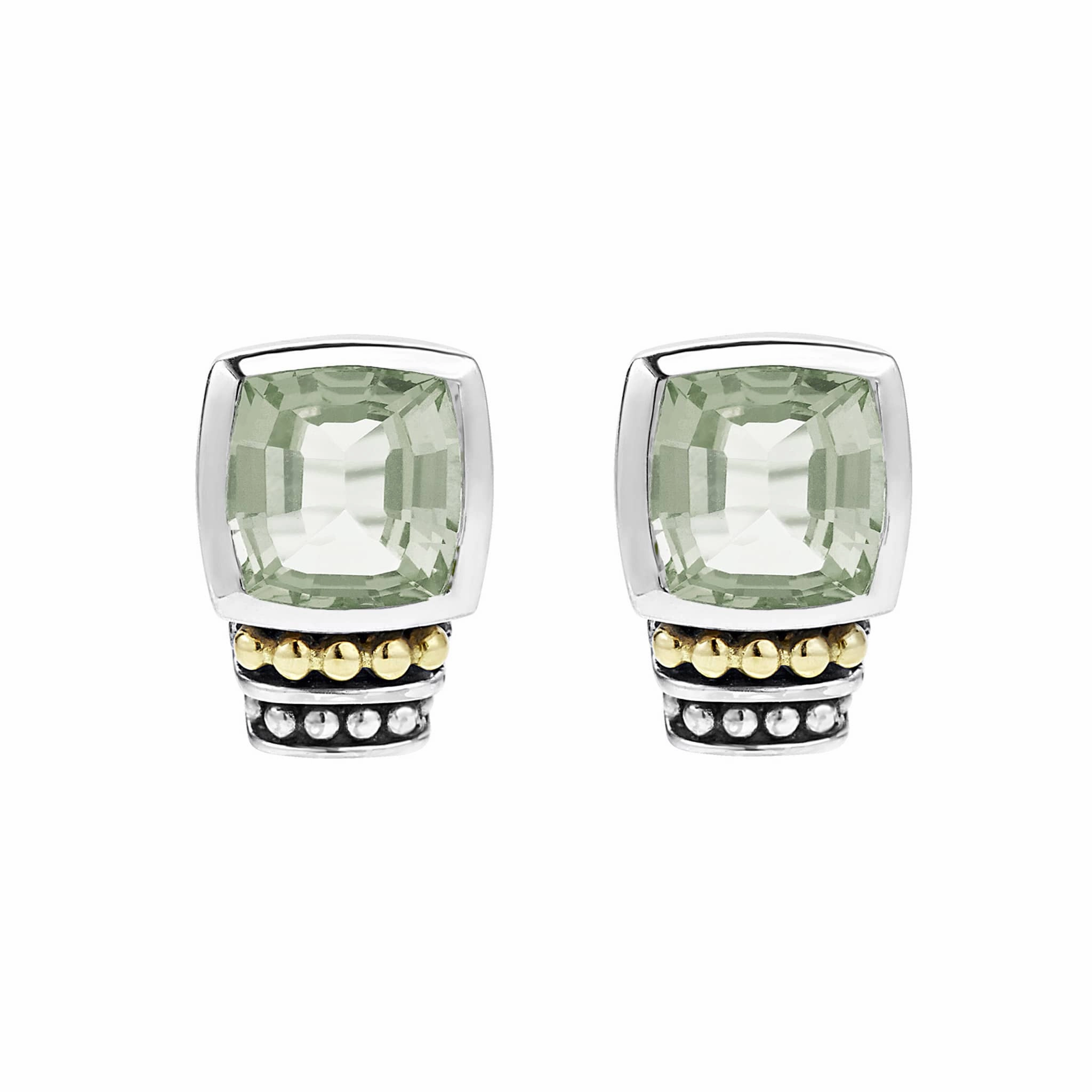 Rittenhouse Bezel-Set Prasiolite Stud Earrings