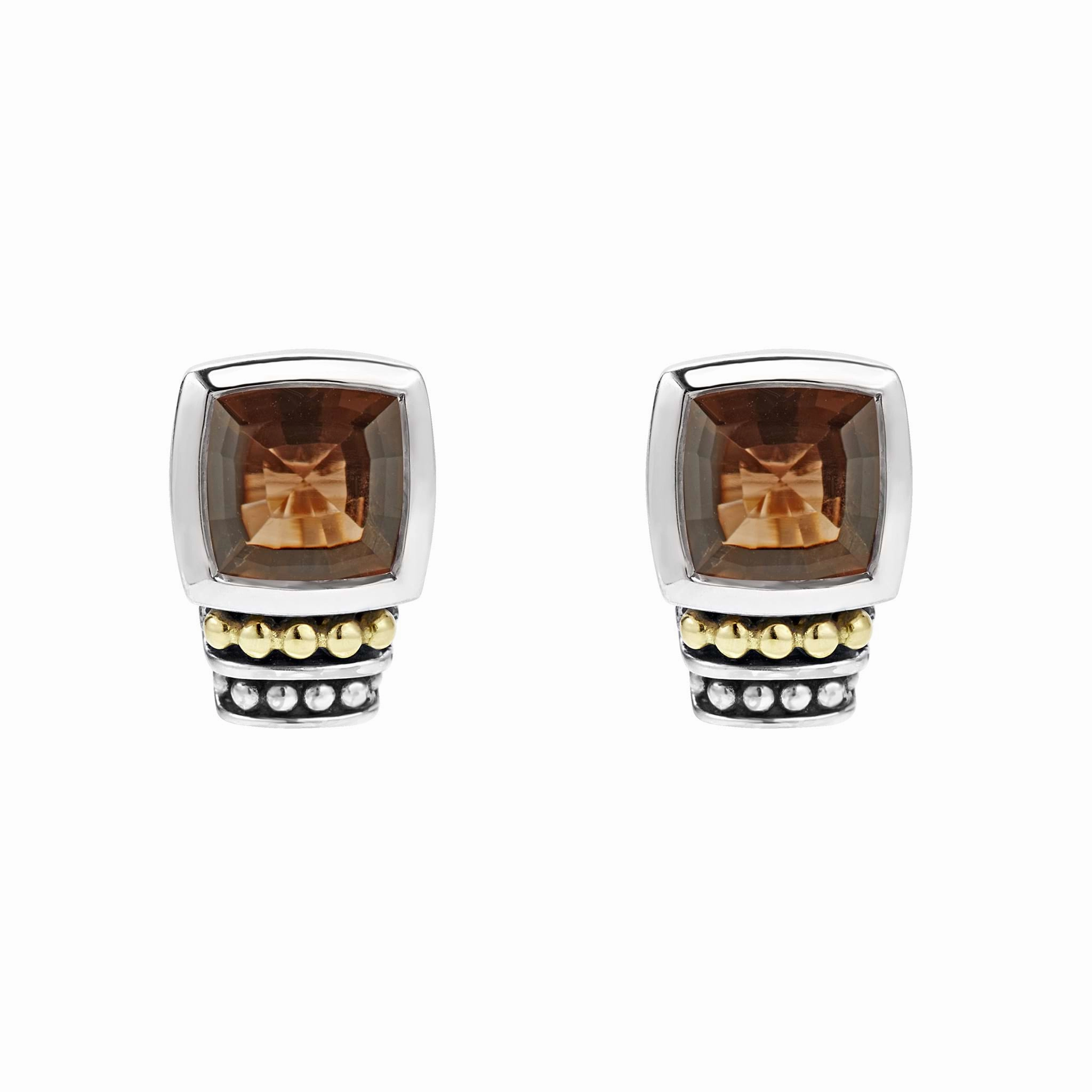 Rittenhouse Bezel-Set Smokey Quartz Stud Earrings