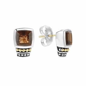 Rittenhouse Bezel-Set Smokey Quartz Stud Earrings