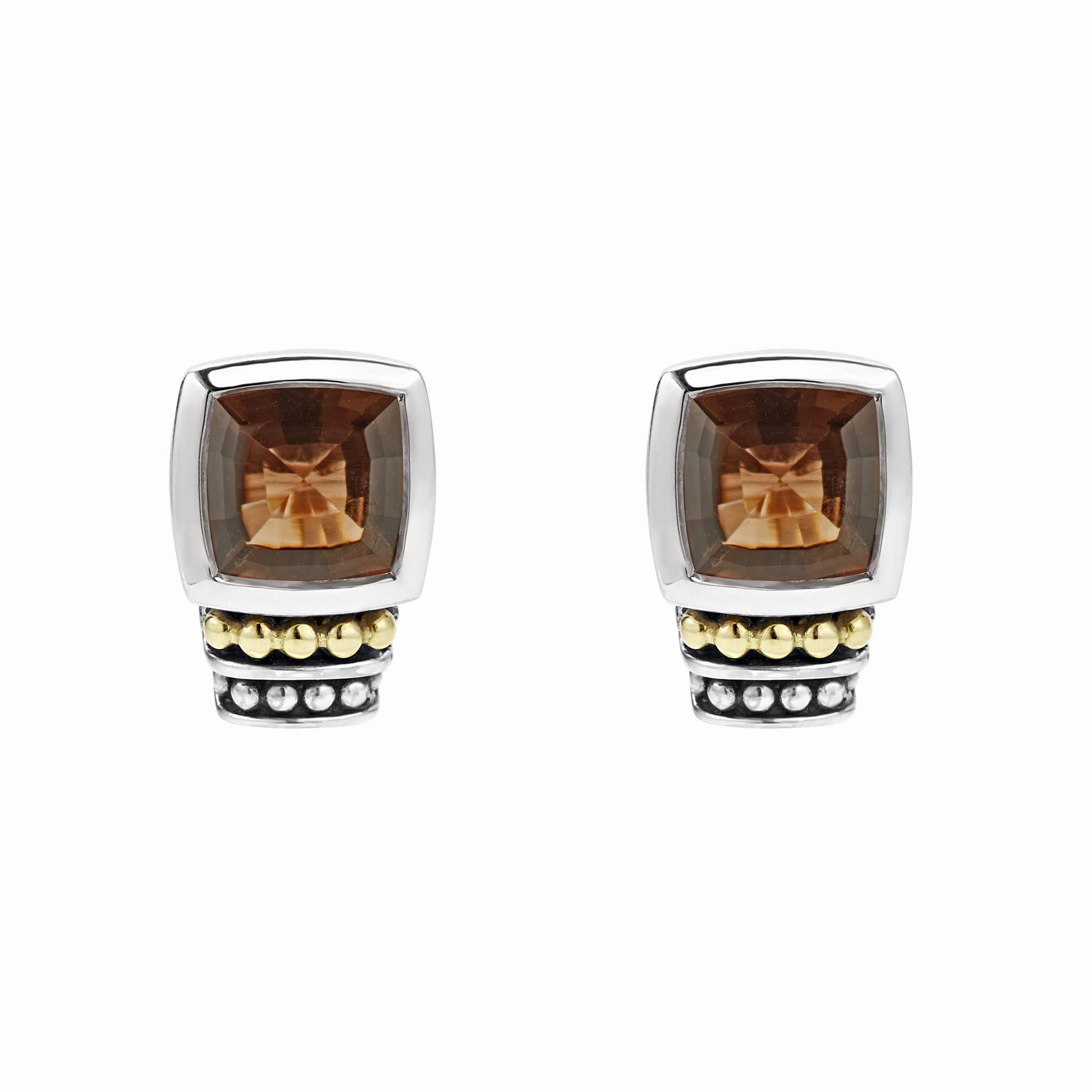 Rittenhouse Bezel-Set Smokey Quartz Stud Earrings