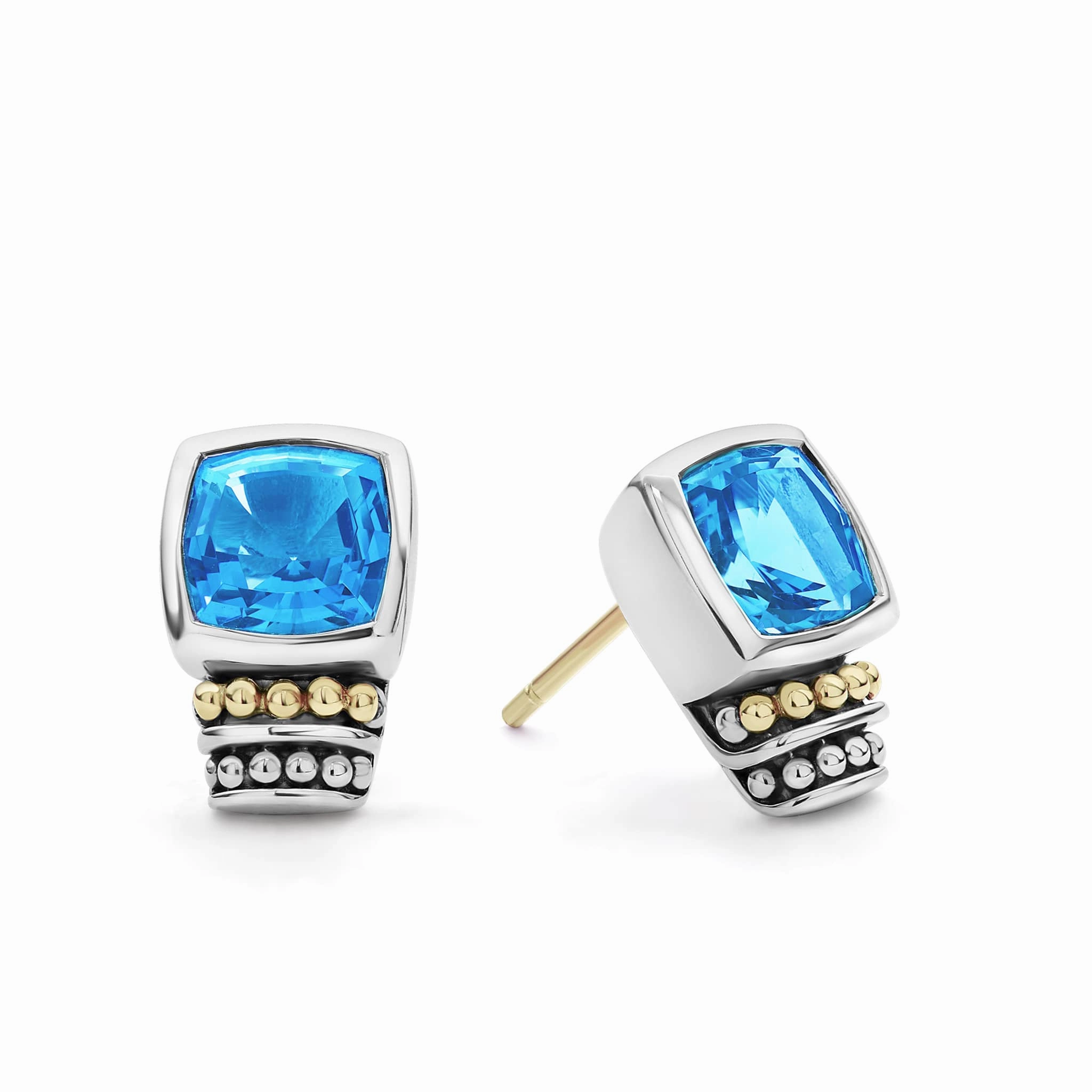 Rittenhouse Bezel-Set Swiss Blue Topaz Stud Earrings