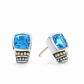 Rittenhouse Bezel-Set Swiss Blue Topaz Stud Earrings