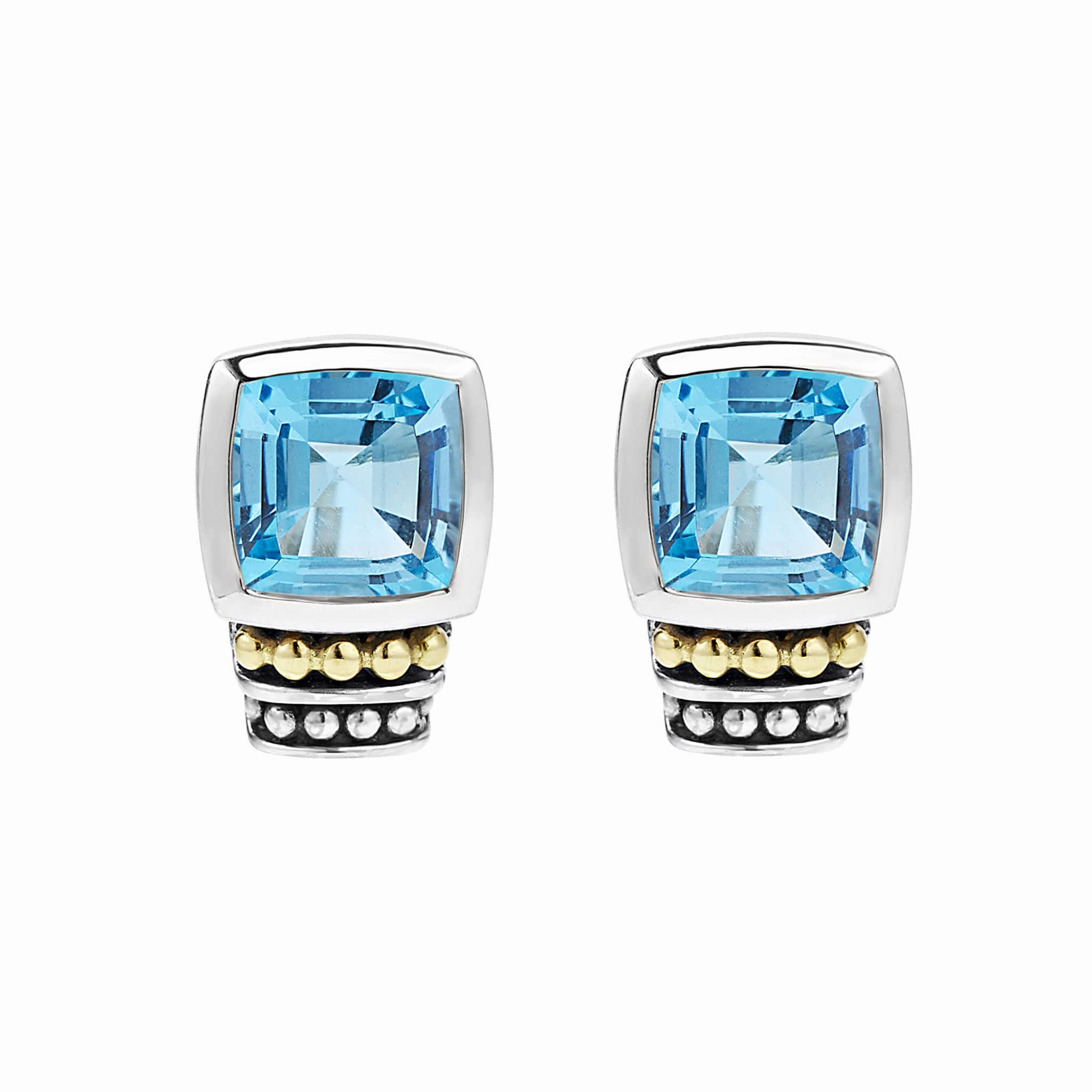 Rittenhouse Bezel-Set Swiss Blue Topaz Stud Earrings