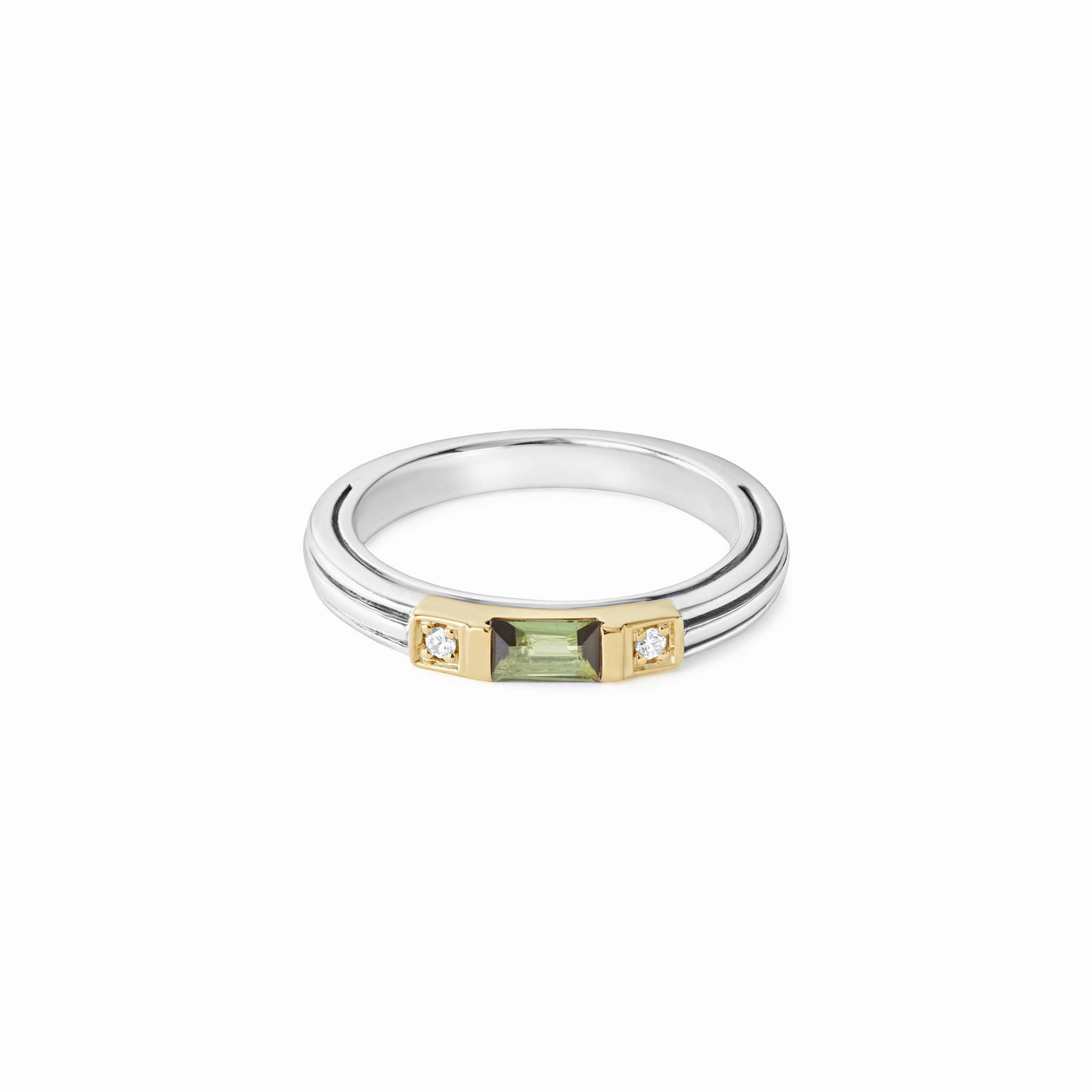 Rittenhouse Green Tourmaline and Diamond Stacking Ring