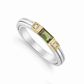 Rittenhouse Green Tourmaline and Diamond Stacking Ring