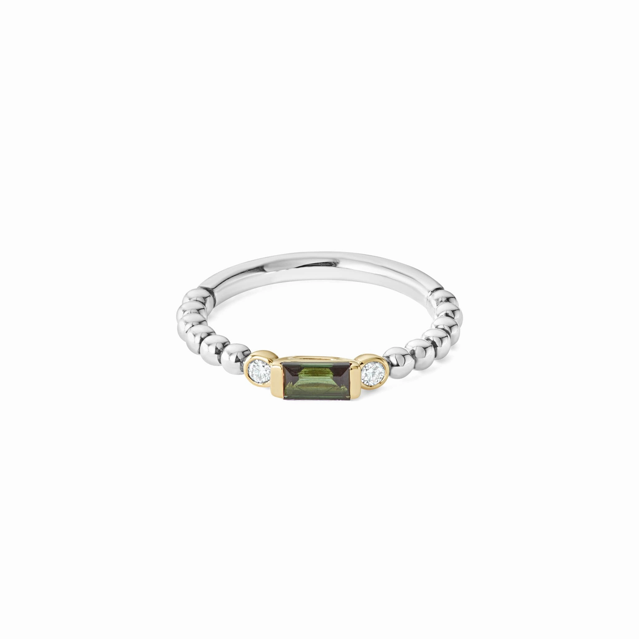 Rittenhouse Green Tourmaline Stacking Ring with Diamonds