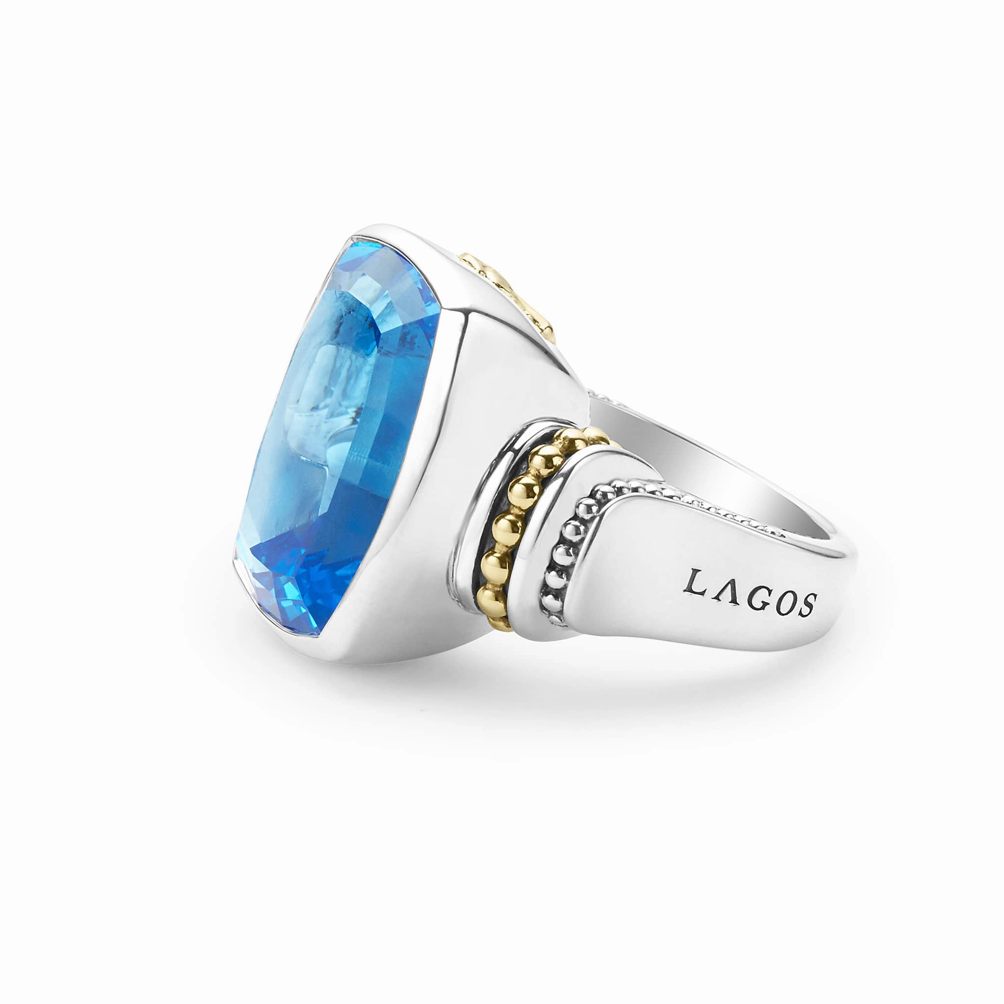 Rittenhouse Large Swiss Blue Topaz Statement Ring