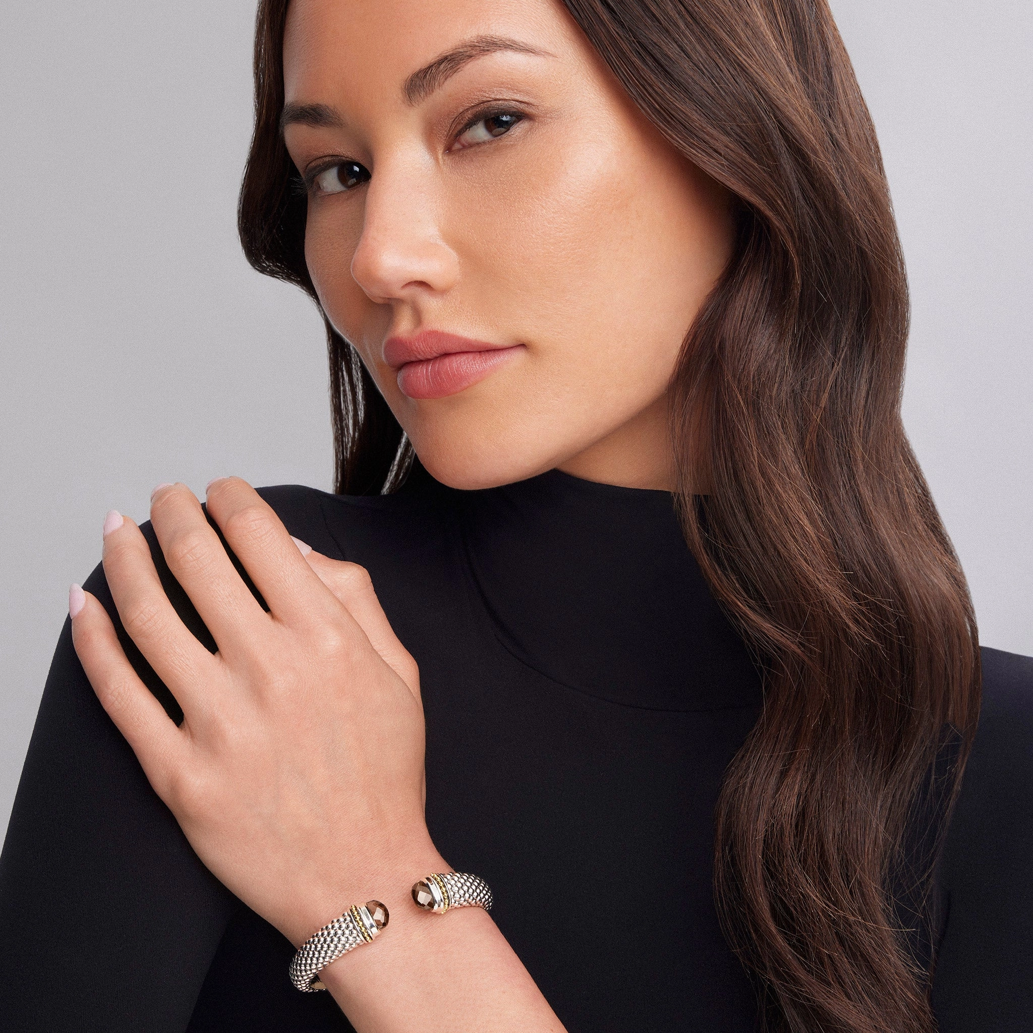 Rittenhouse Smokey Quartz Cuff Bracelet | 12mm