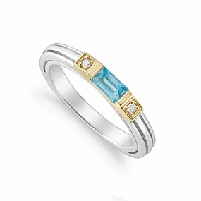 Rittenhouse Swiss Blue Topaz and Diamond Stacking Ring