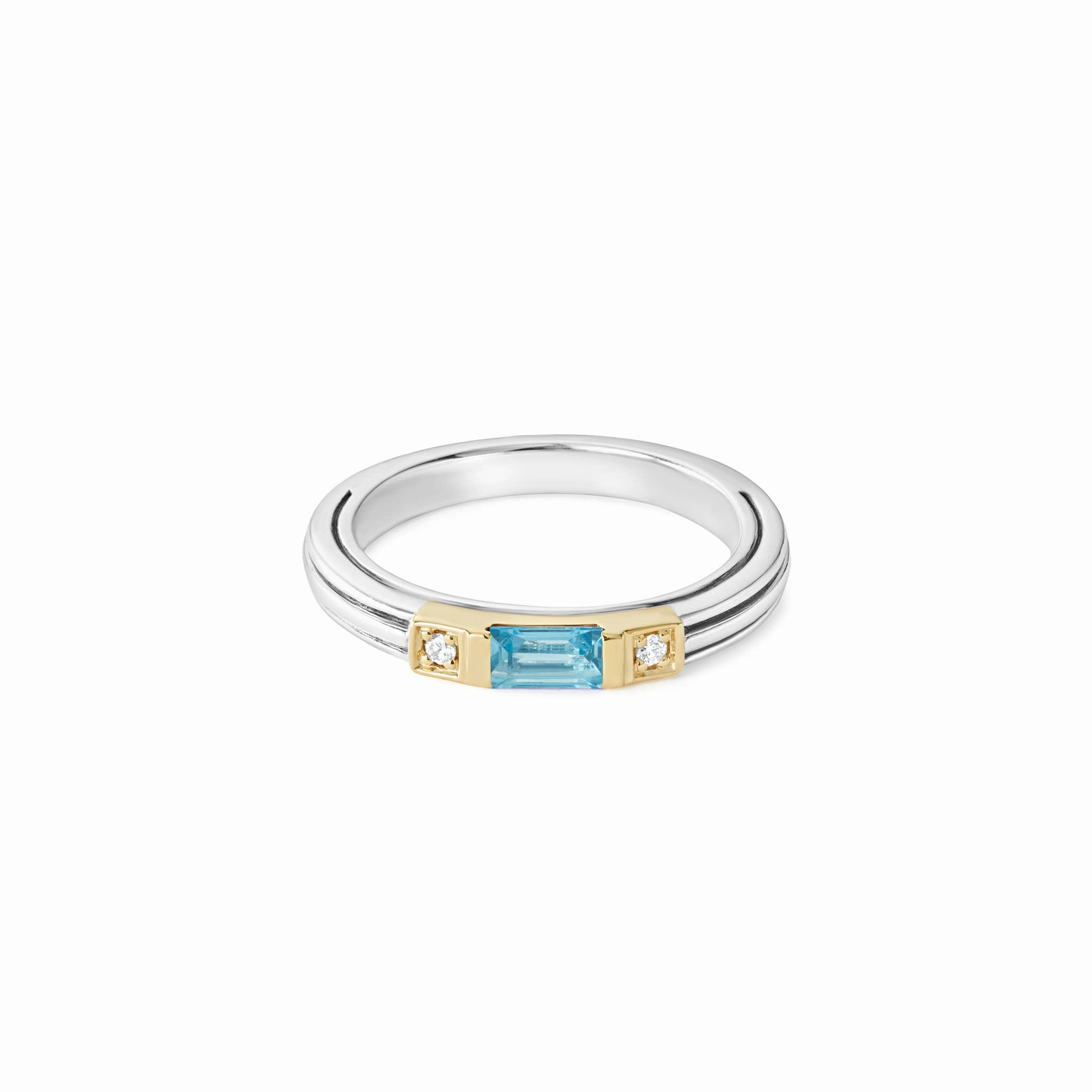 Rittenhouse Swiss Blue Topaz and Diamond Stacking Ring