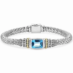 Rittenhouse Swiss Blue Topaz Caviar Bracelet | 6mm