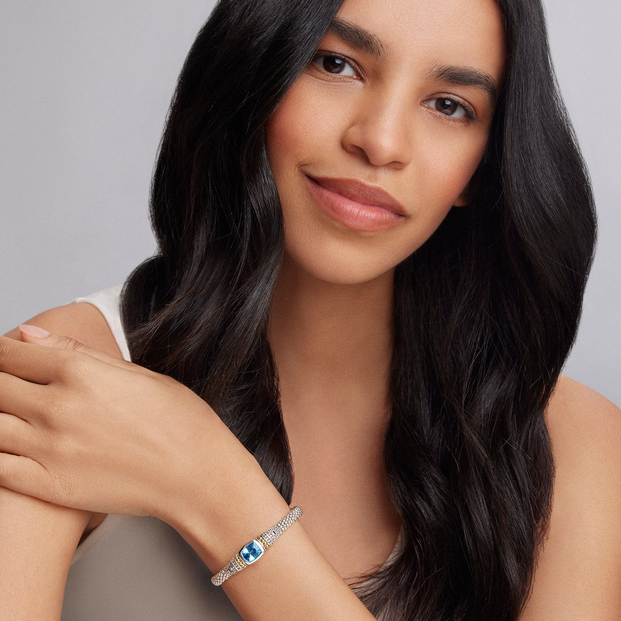 Rittenhouse Swiss Blue Topaz Caviar Bracelet | 6mm