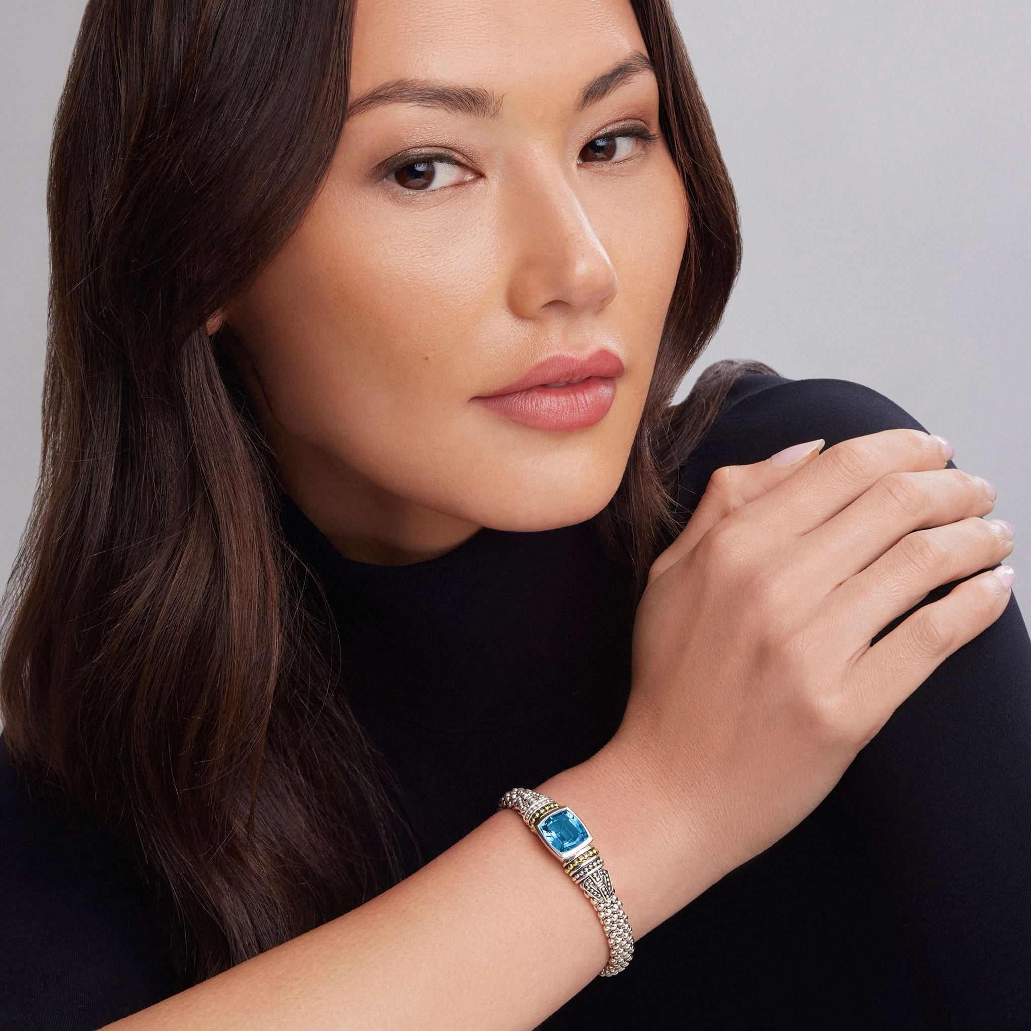 Rittenhouse Swiss Blue Topaz Caviar Bracelet | 9mm