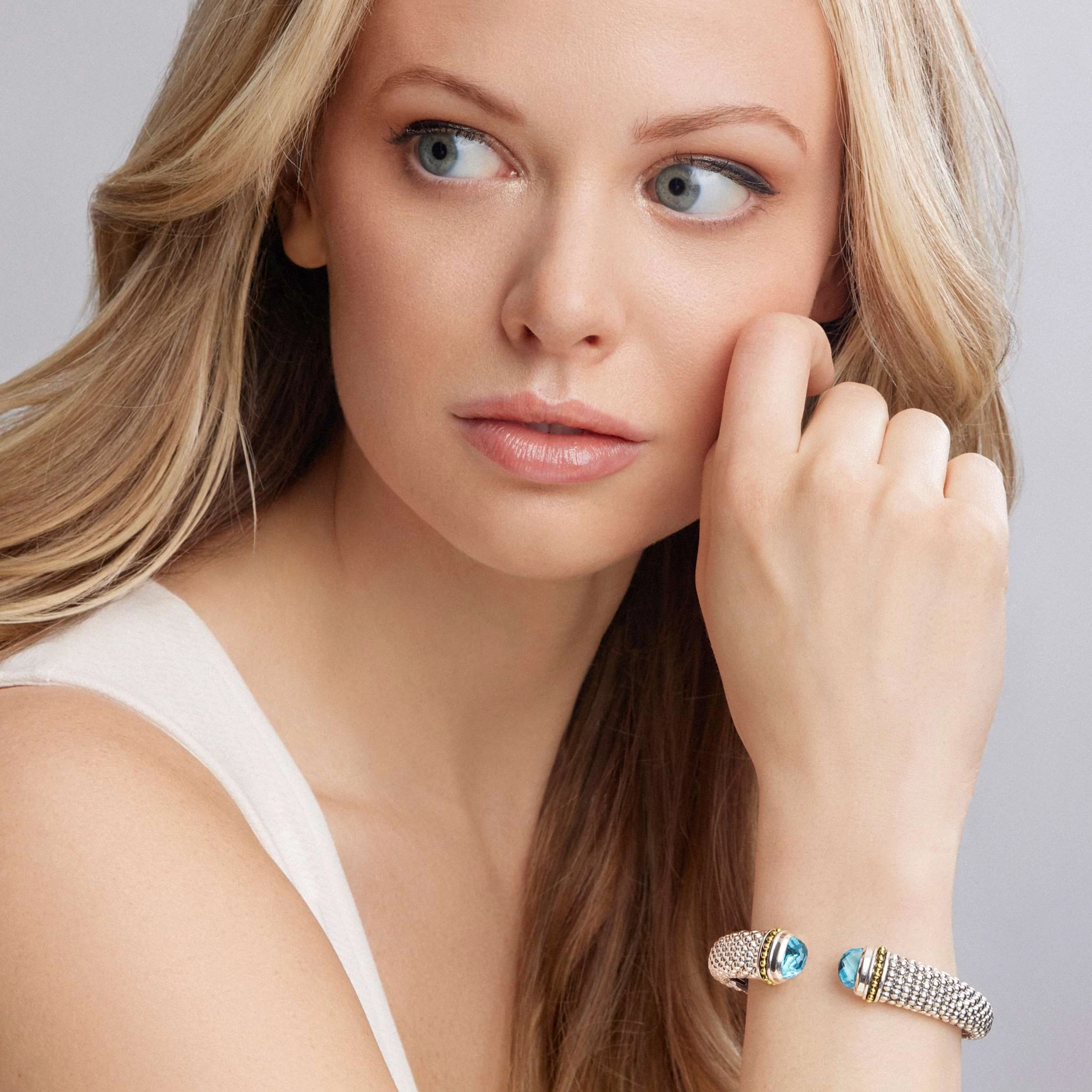 Rittenhouse Swiss Blue Topaz Cuff Bracelet | 12mm