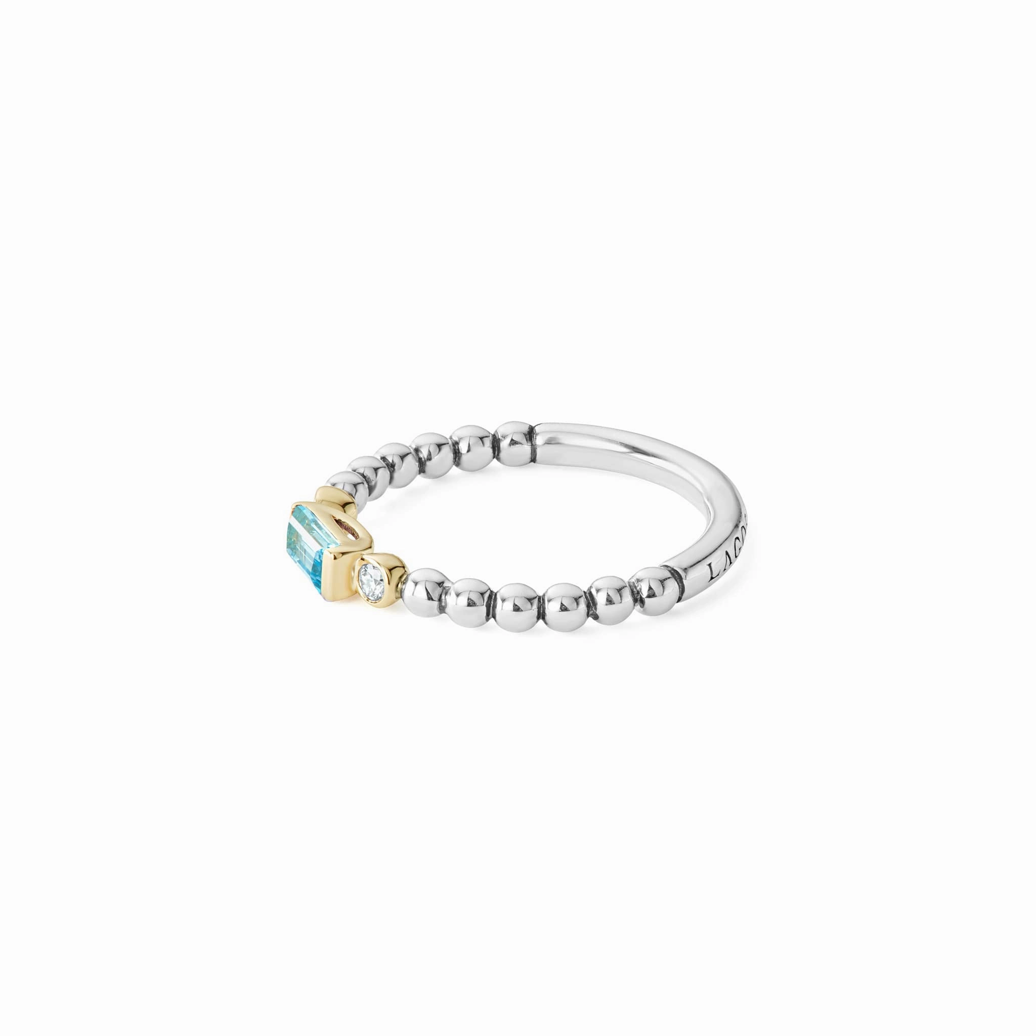 Rittenhouse Swiss Blue Topaz Stacking Ring with Diamonds