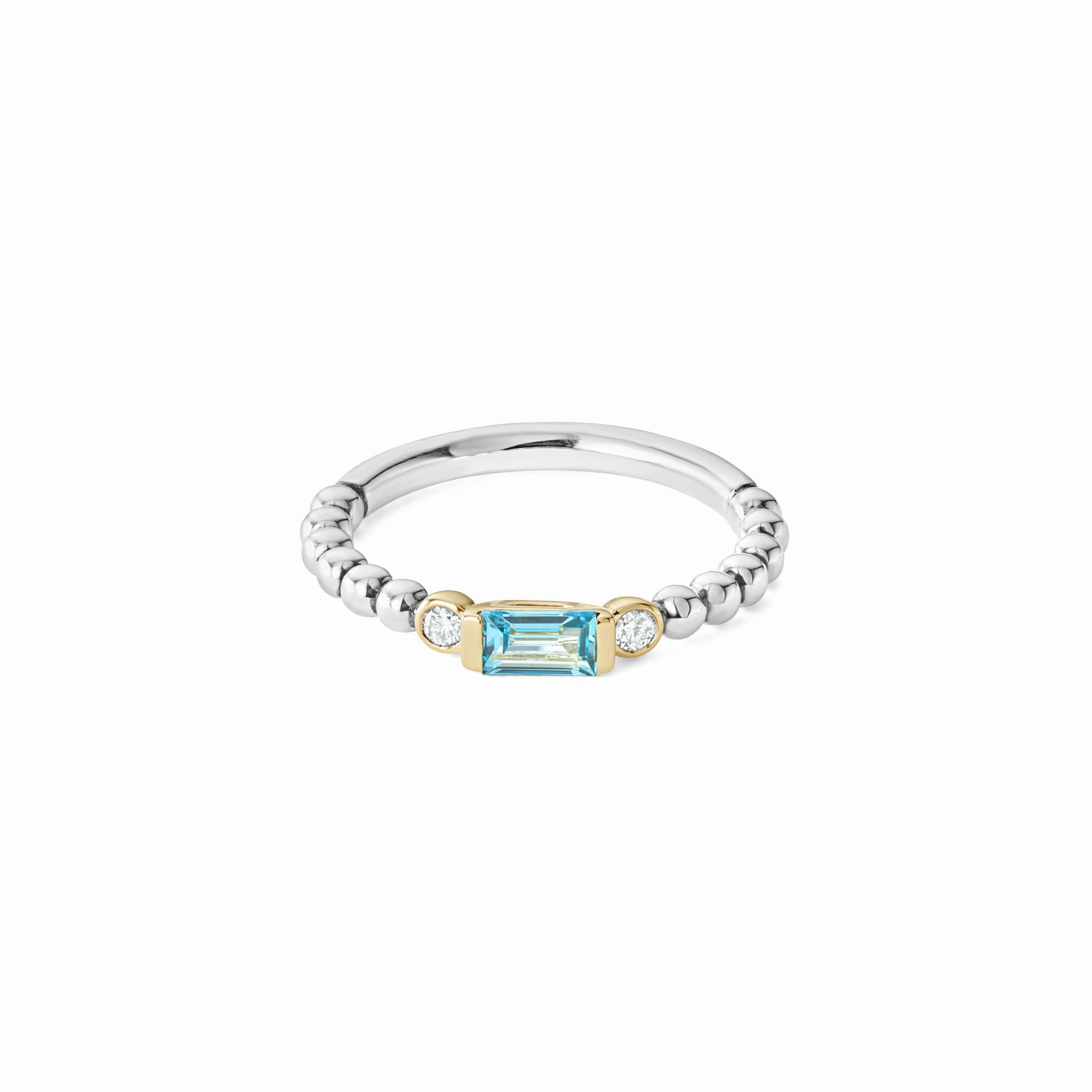Rittenhouse Swiss Blue Topaz Stacking Ring with Diamonds