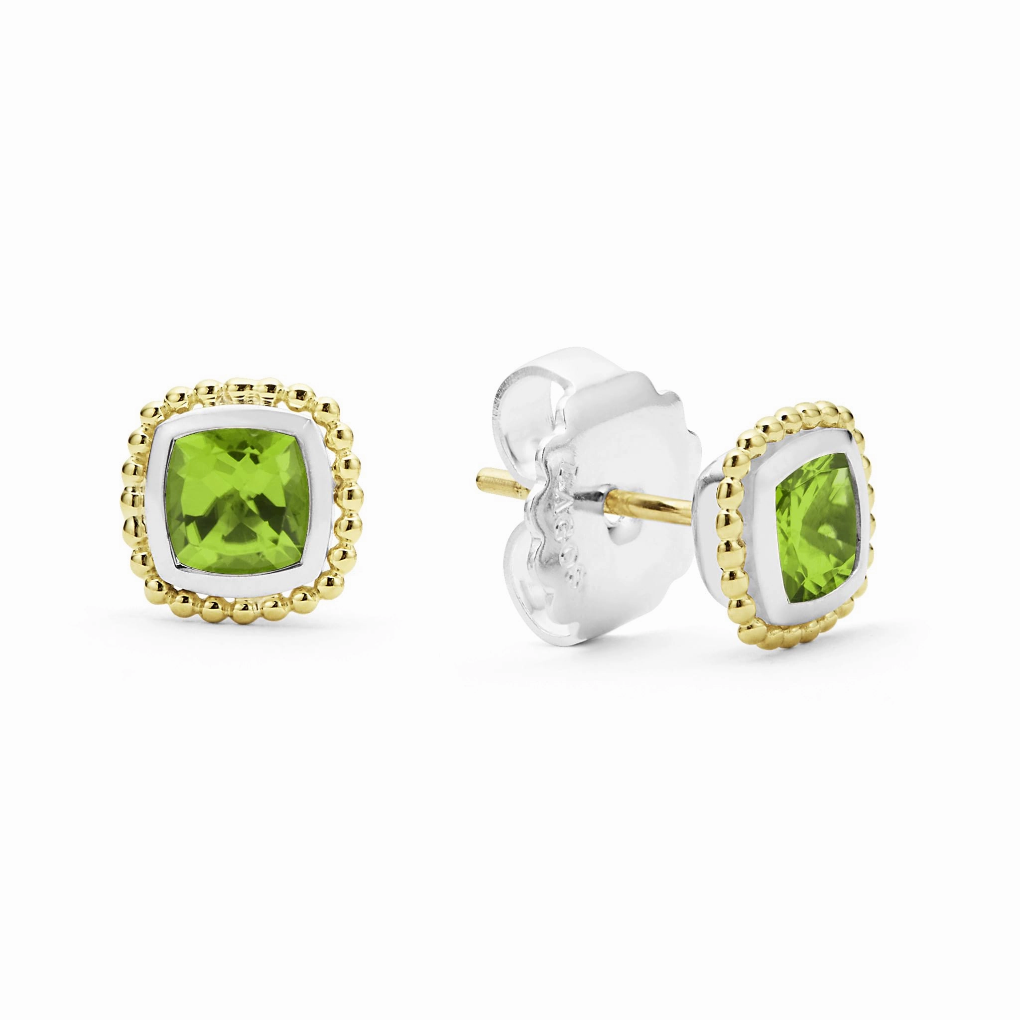 Rittenhouse Two-Tone Peridot Stud Earrings
