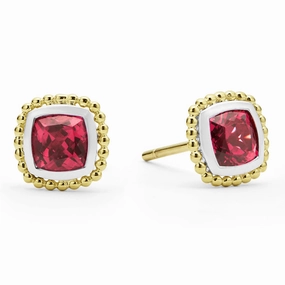 Rittenhouse Two-Tone Rhodolite Garnet Stud Earrings