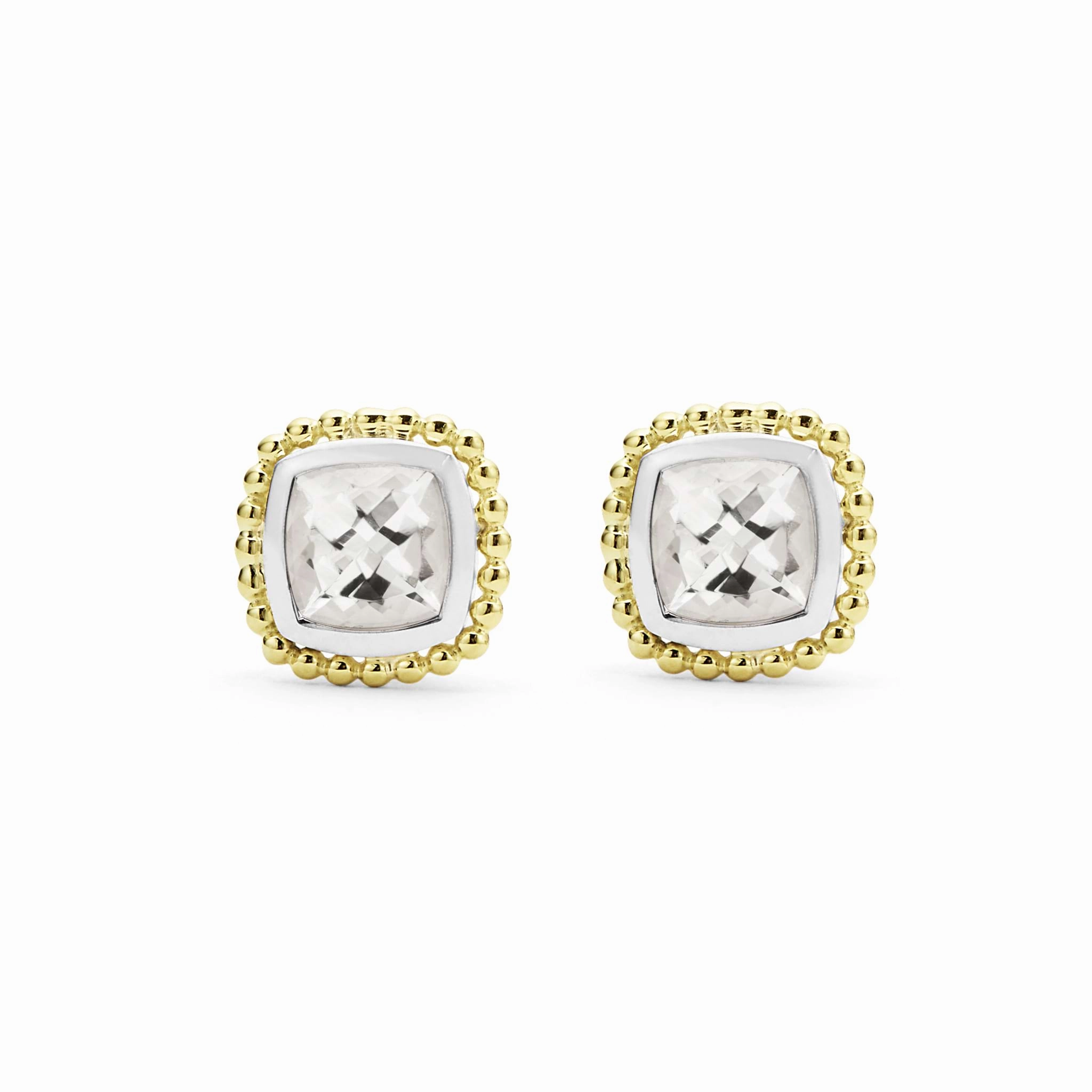 Rittenhouse Two-Tone White Topaz Stud Earrings