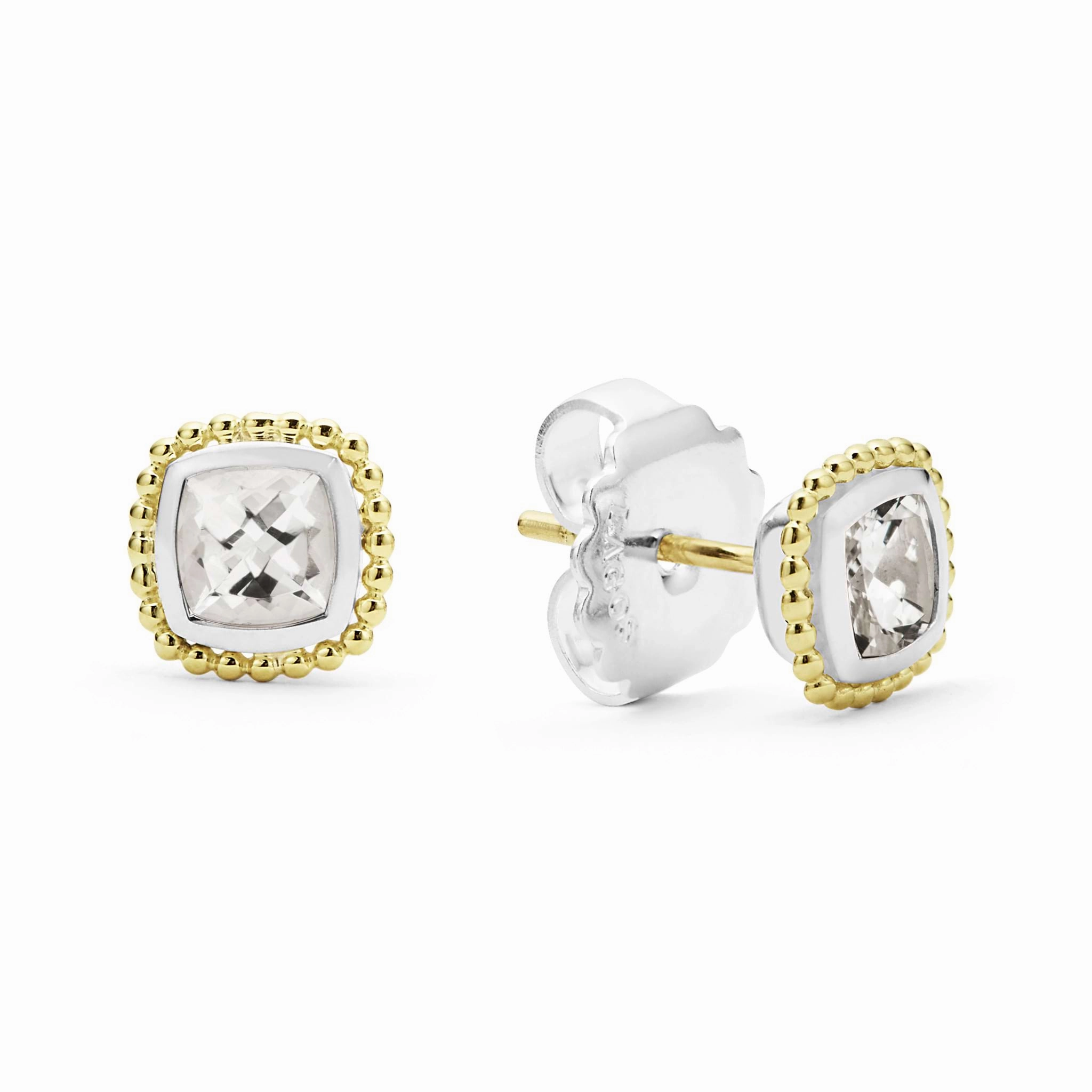Rittenhouse Two-Tone White Topaz Stud Earrings