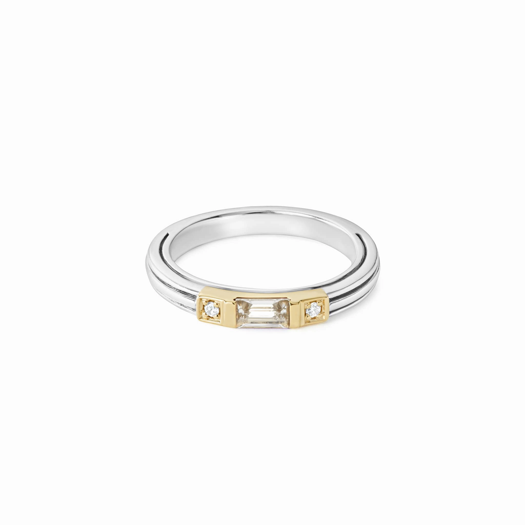 Rittenhouse White Topaz and Diamond Stacking Ring