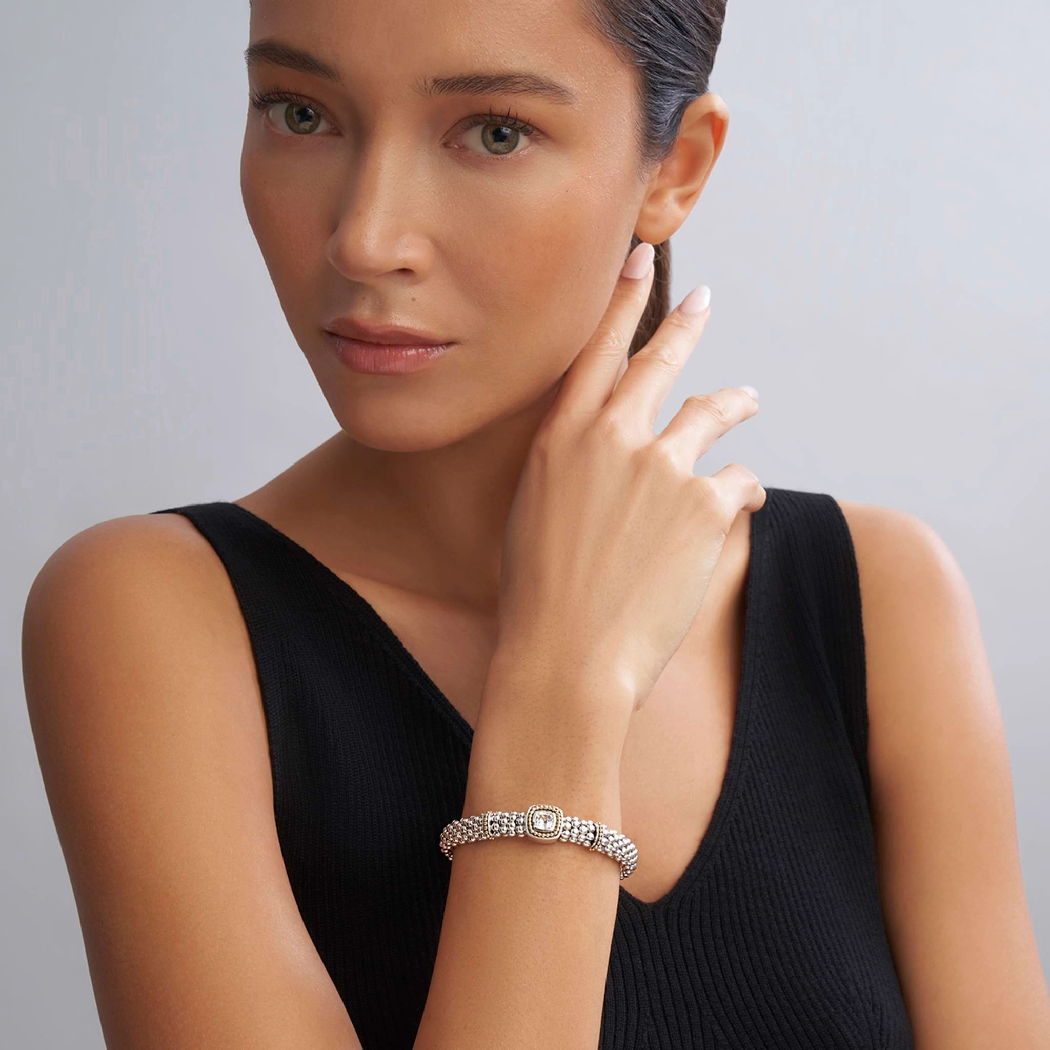 Rittenhouse White Topaz Caviar Bracelet | 9mm