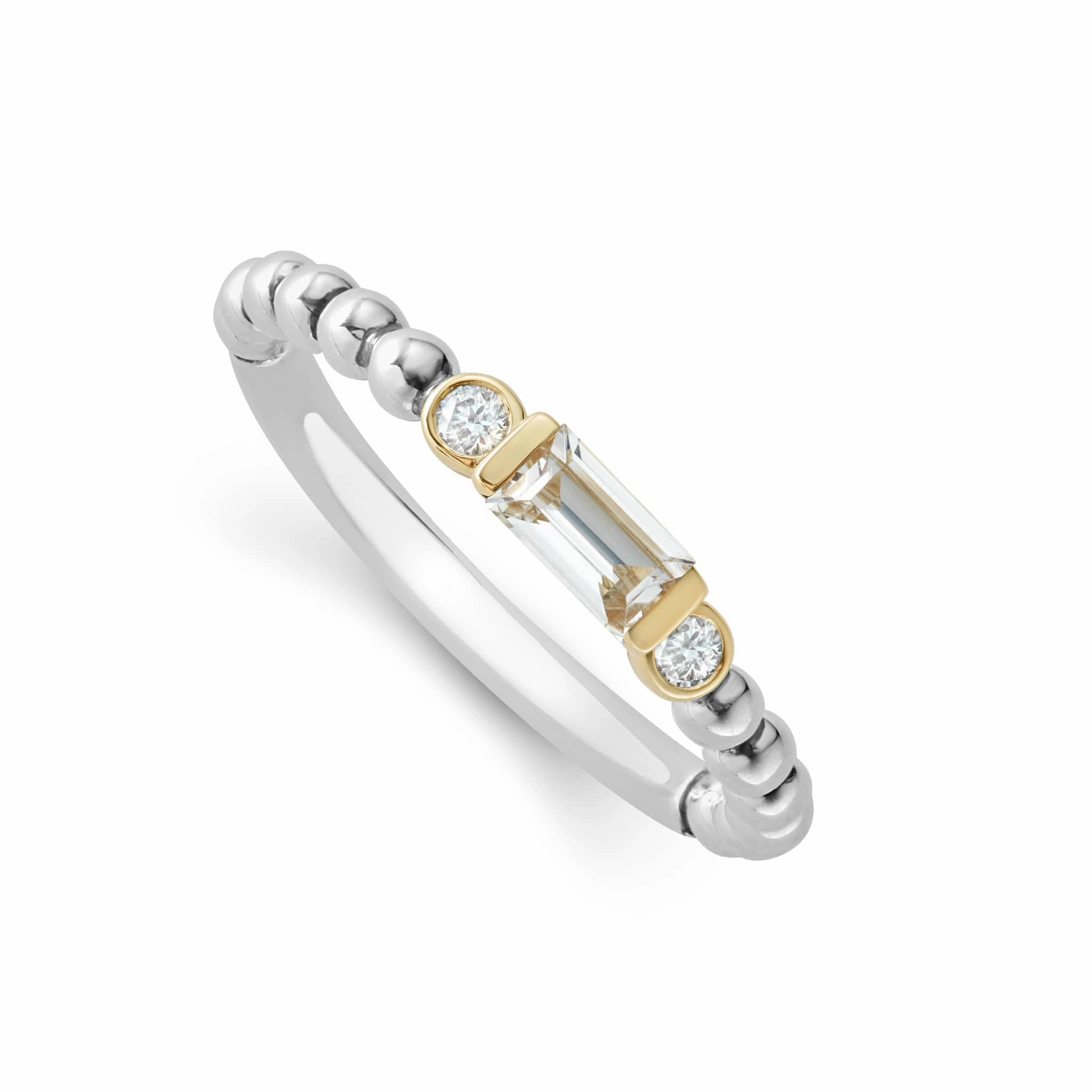 Rittenhouse White Topaz Stacking Ring with Diamonds