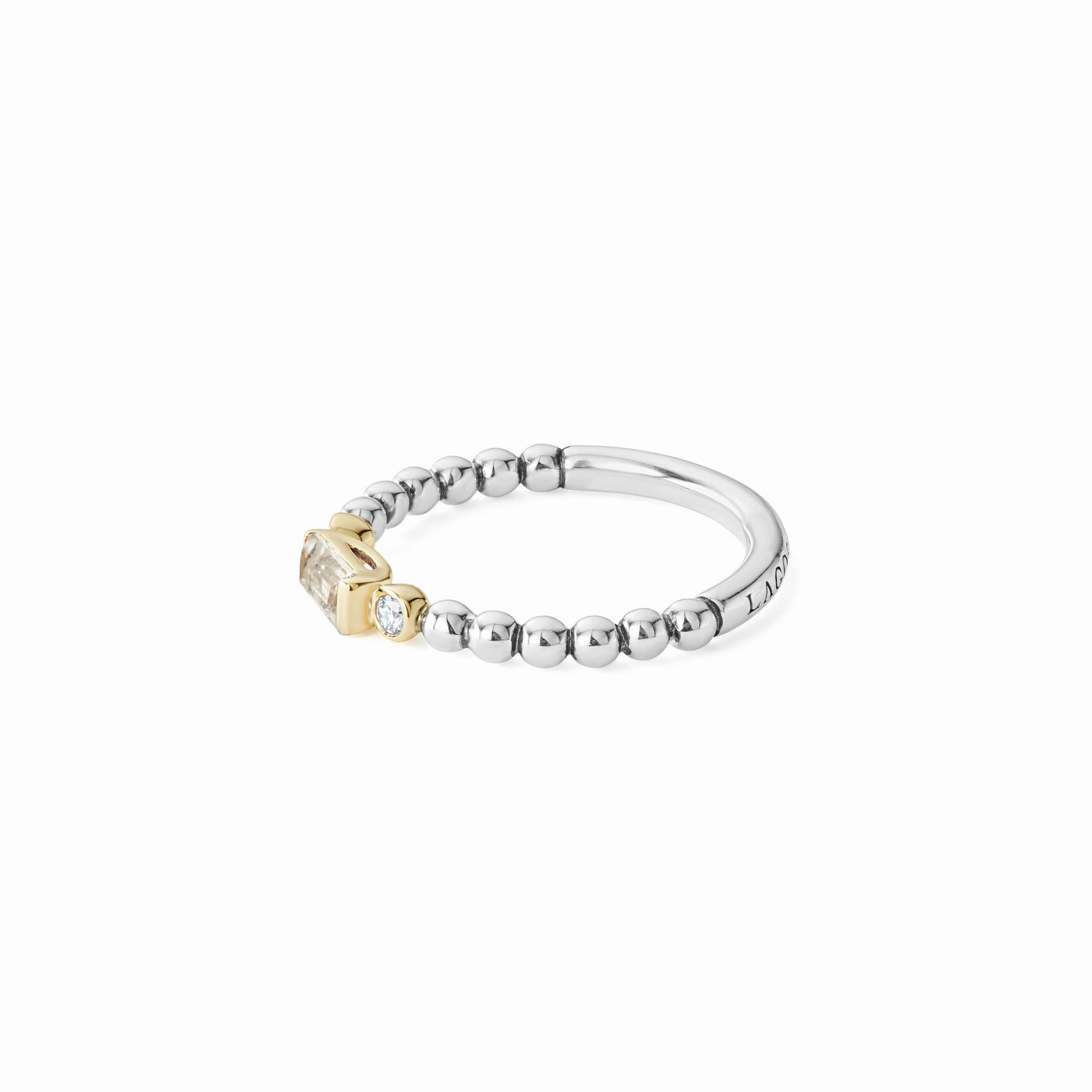 Rittenhouse White Topaz Stacking Ring with Diamonds