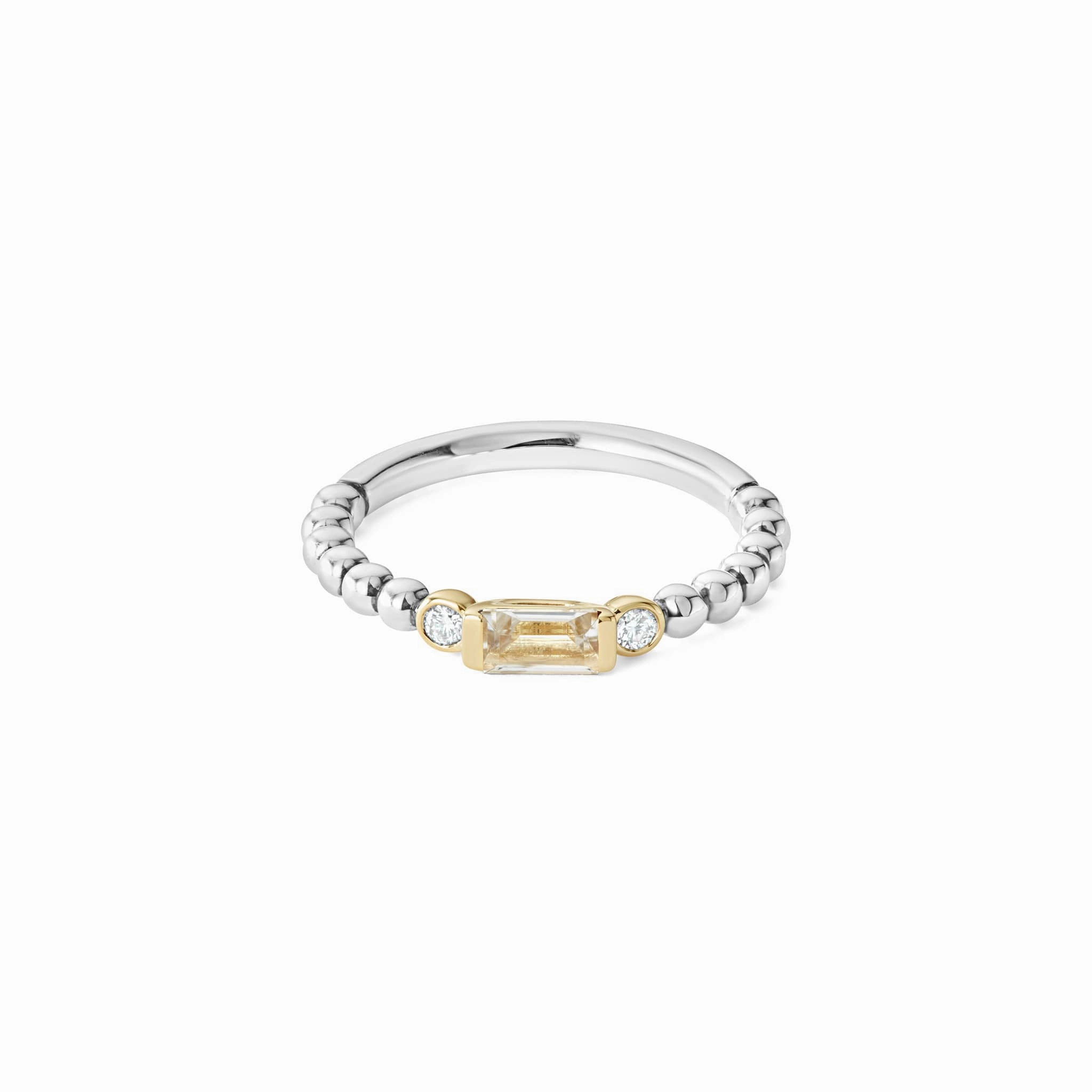 Rittenhouse White Topaz Stacking Ring with Diamonds
