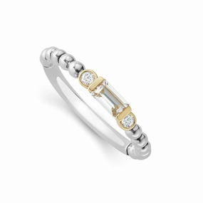 Rittenhouse White Topaz Stacking Ring with Diamonds
