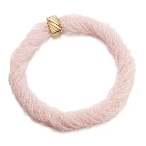 Rose Quartz 20-Strand Twist Necklace