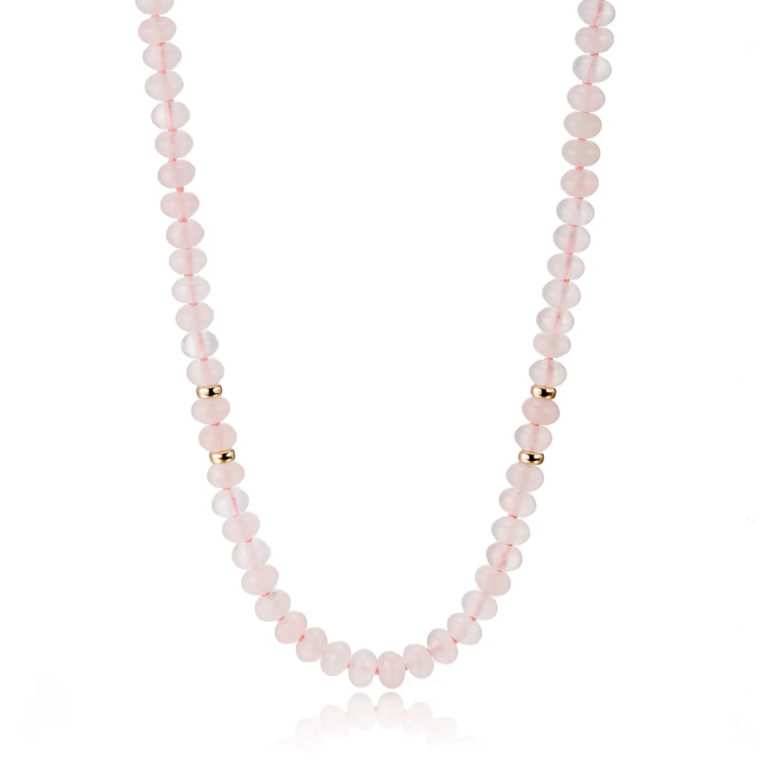 Rose Quartz Rope Necklace