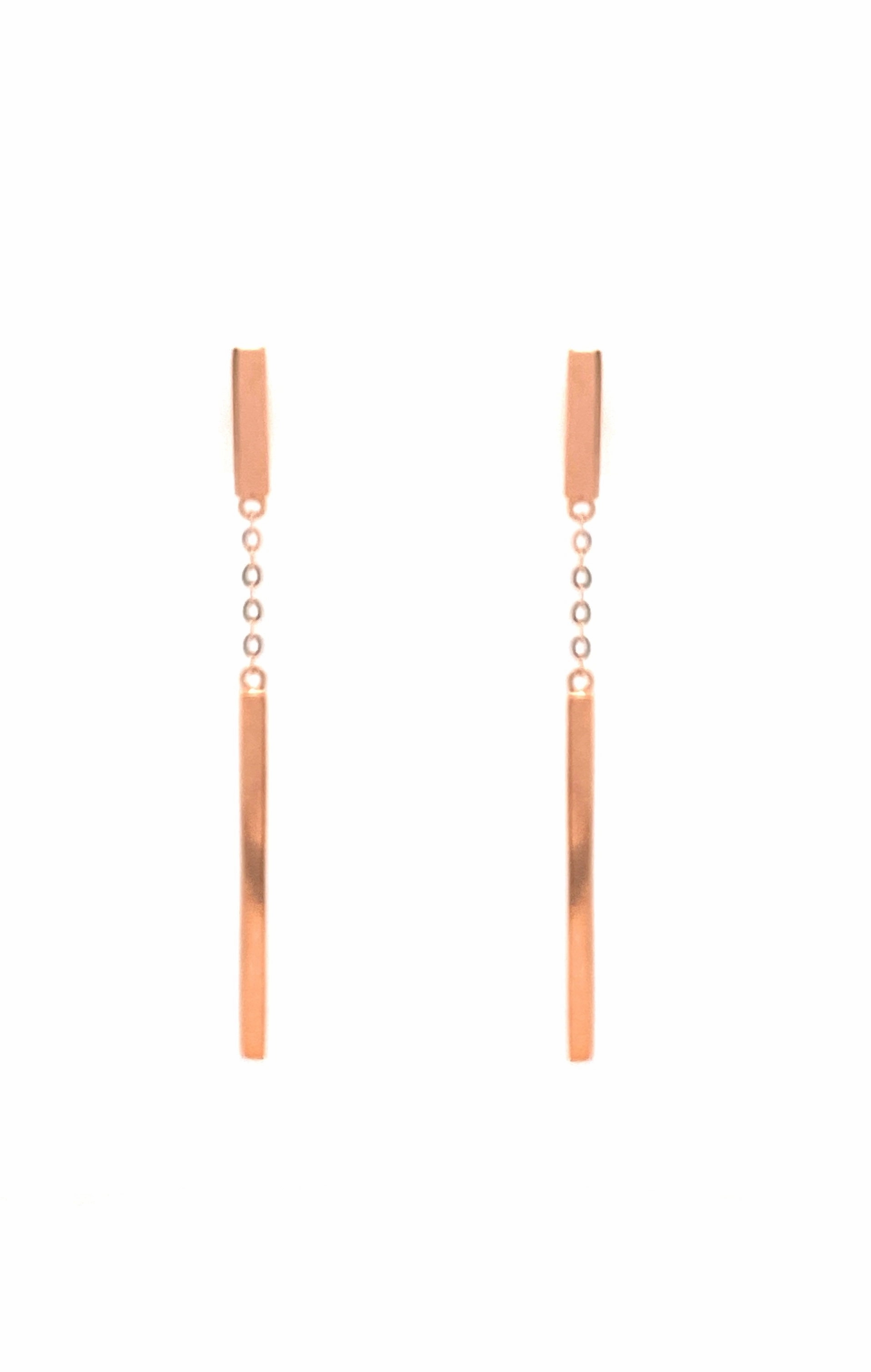 Rose gold drop earrings