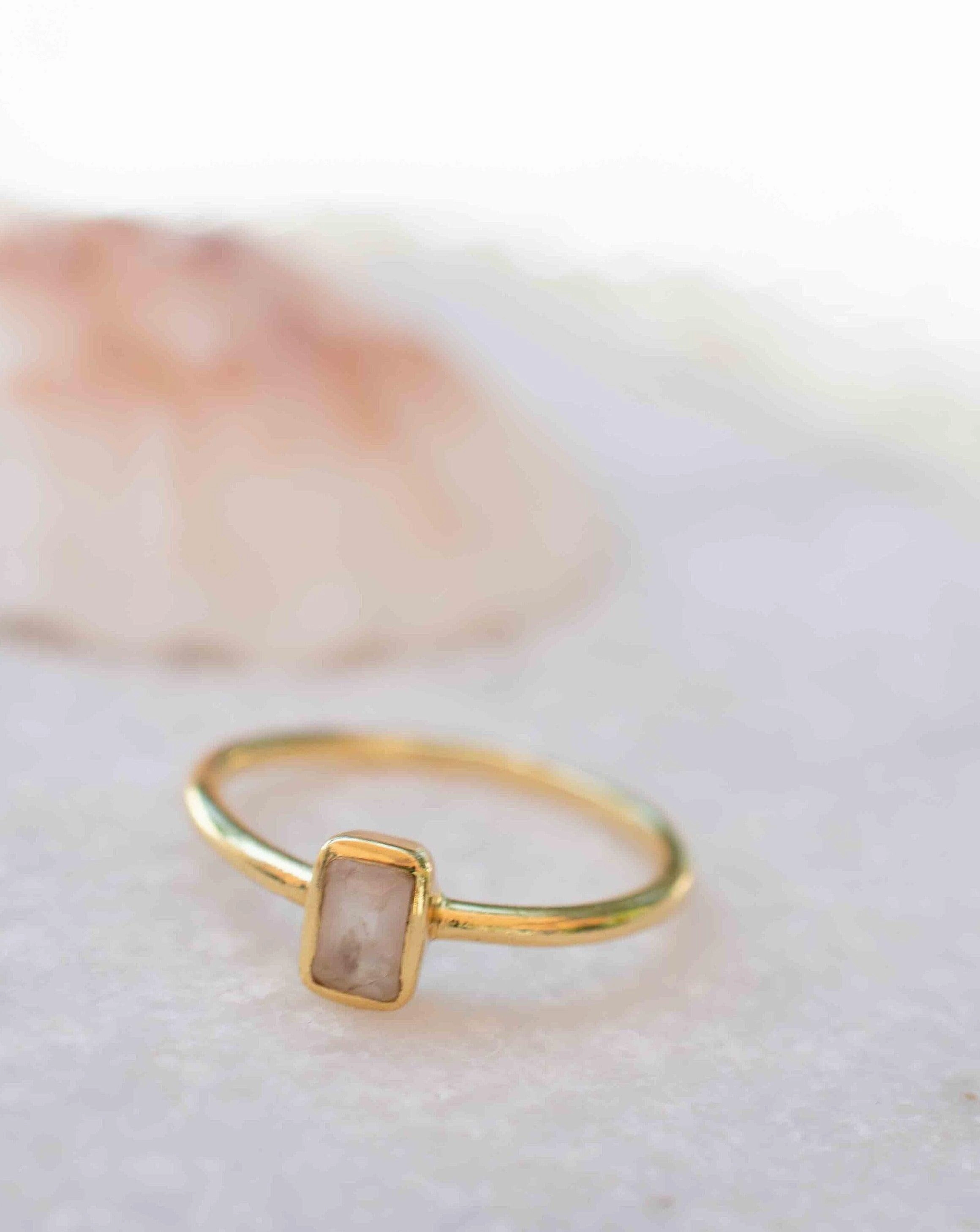 Rose Quartz ~ Ring ~ 18k Gold Plated ~ MR321