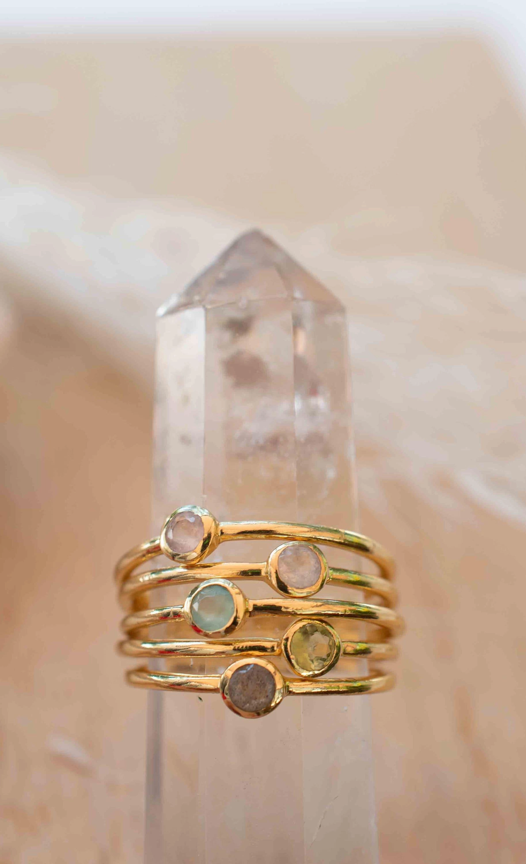 Rose Quartz ~ Ring ~ 18k Gold Plated ~ MR326
