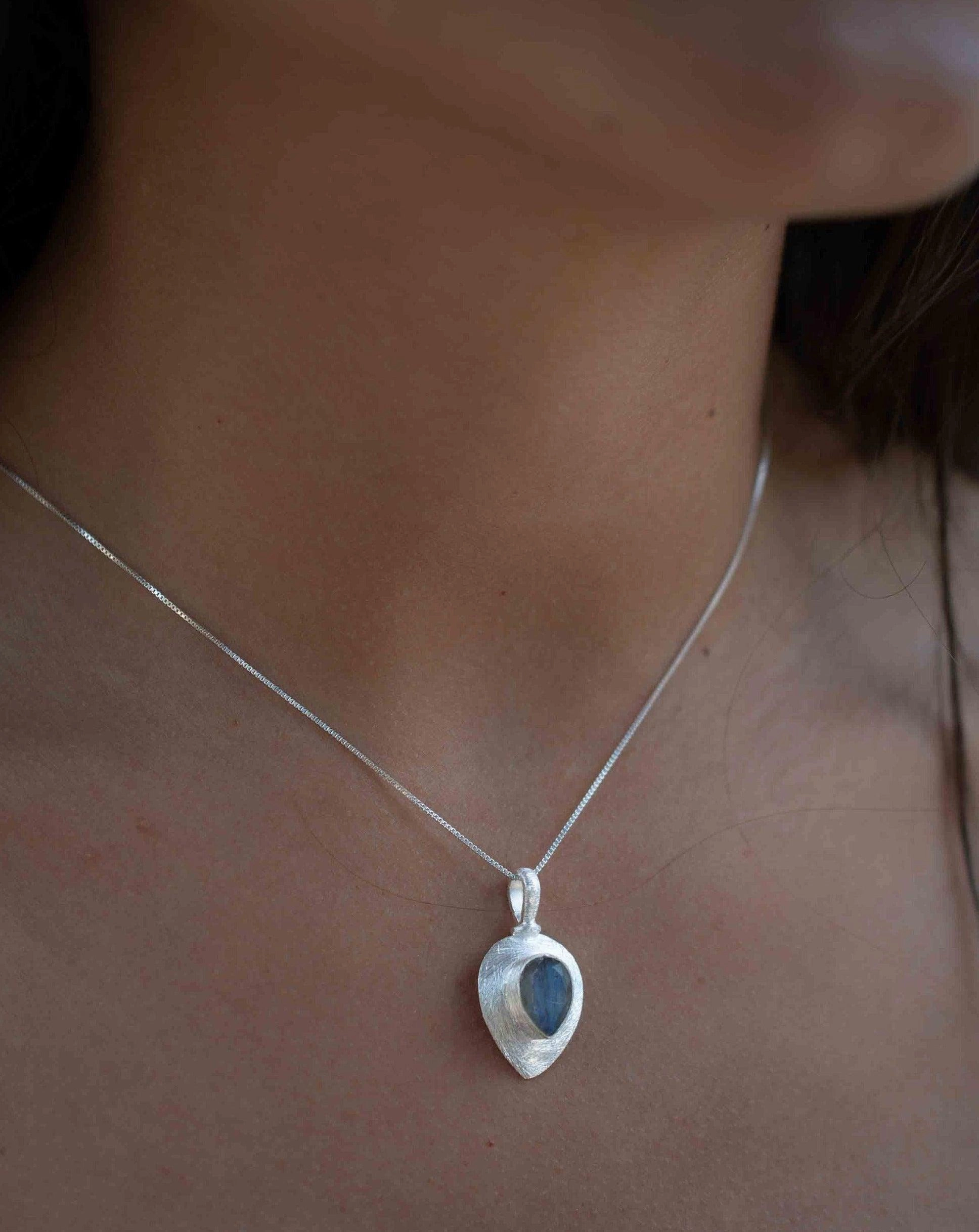 Rose Quartz ~ Tear Drop Charm ~ Sterling Silver ~ MP014