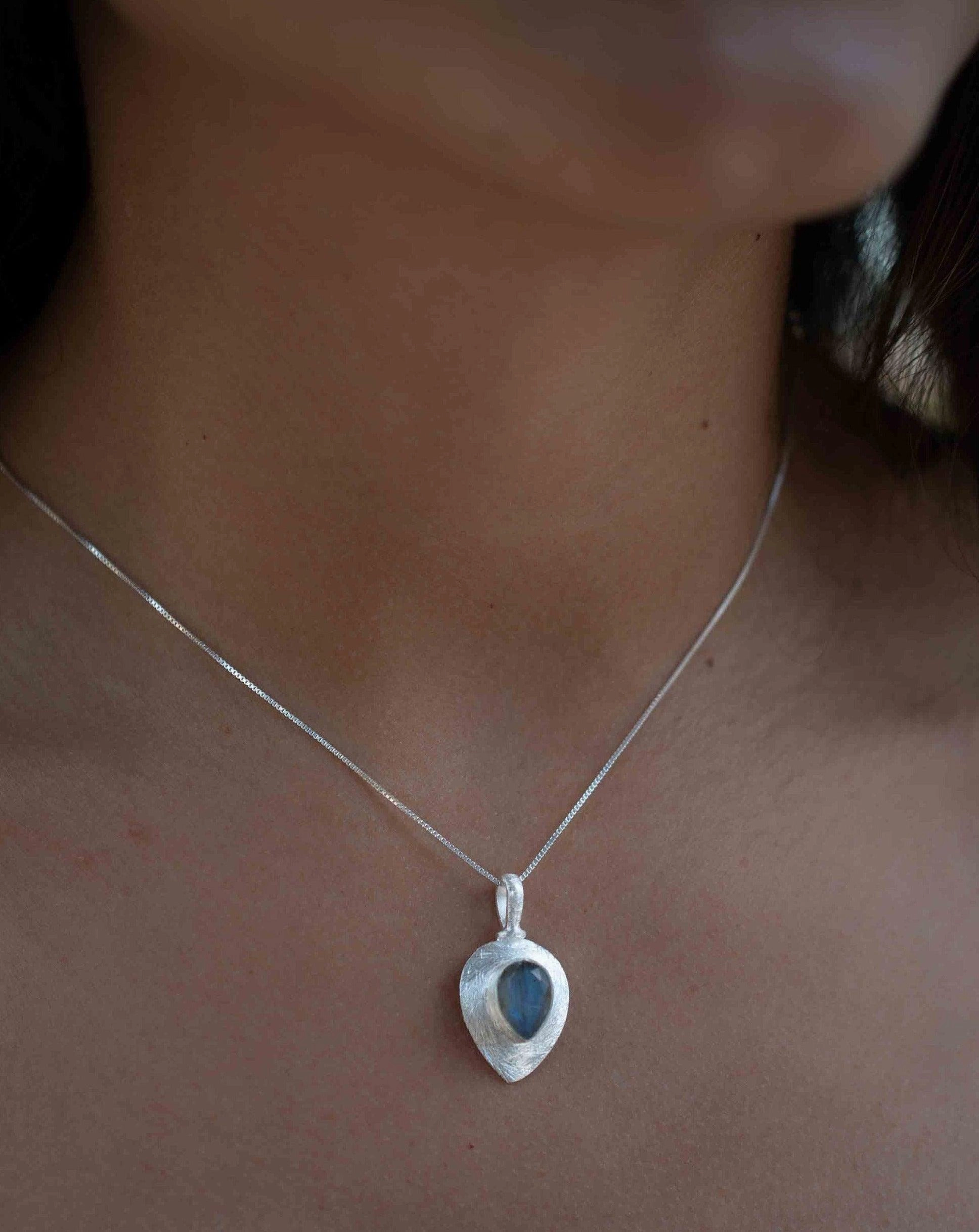 Rose Quartz ~ Tear Drop Charm ~ Sterling Silver ~ MP014