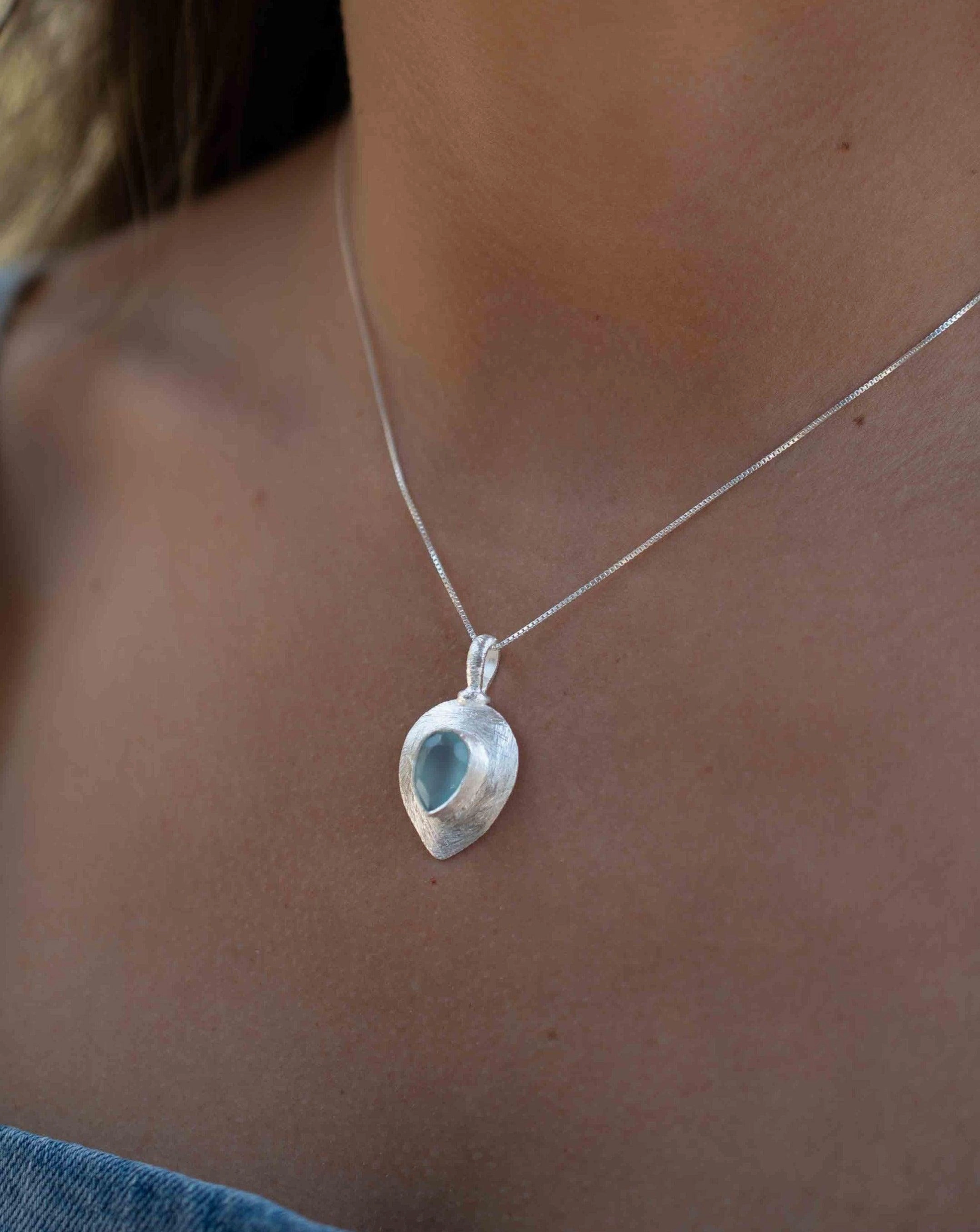 Rose Quartz ~ Tear Drop Charm ~ Sterling Silver ~ MP014