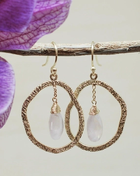 Rose Quartz Earrings ~18k Gold Plated~ ME021