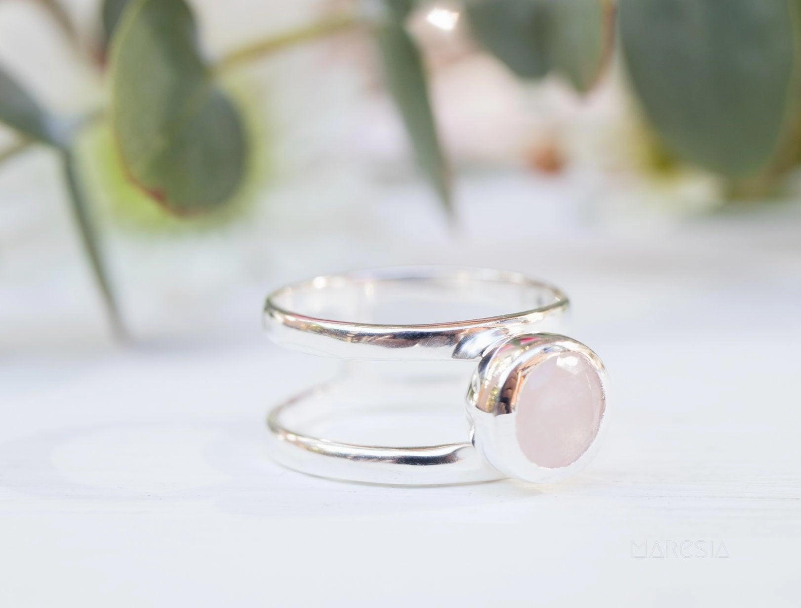 Rose Quartz Ring ~ Sterling Silver 925 ~ MR182