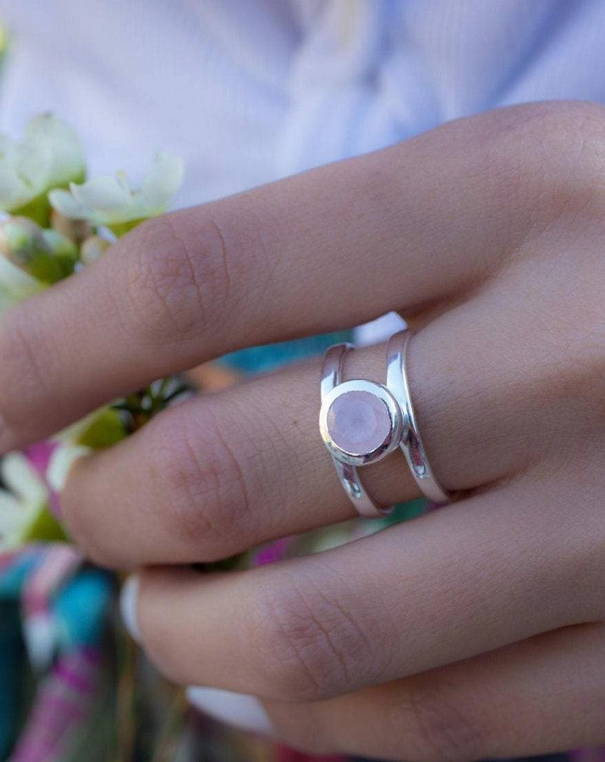 Rose Quartz Ring ~ Sterling Silver 925 ~ MR182