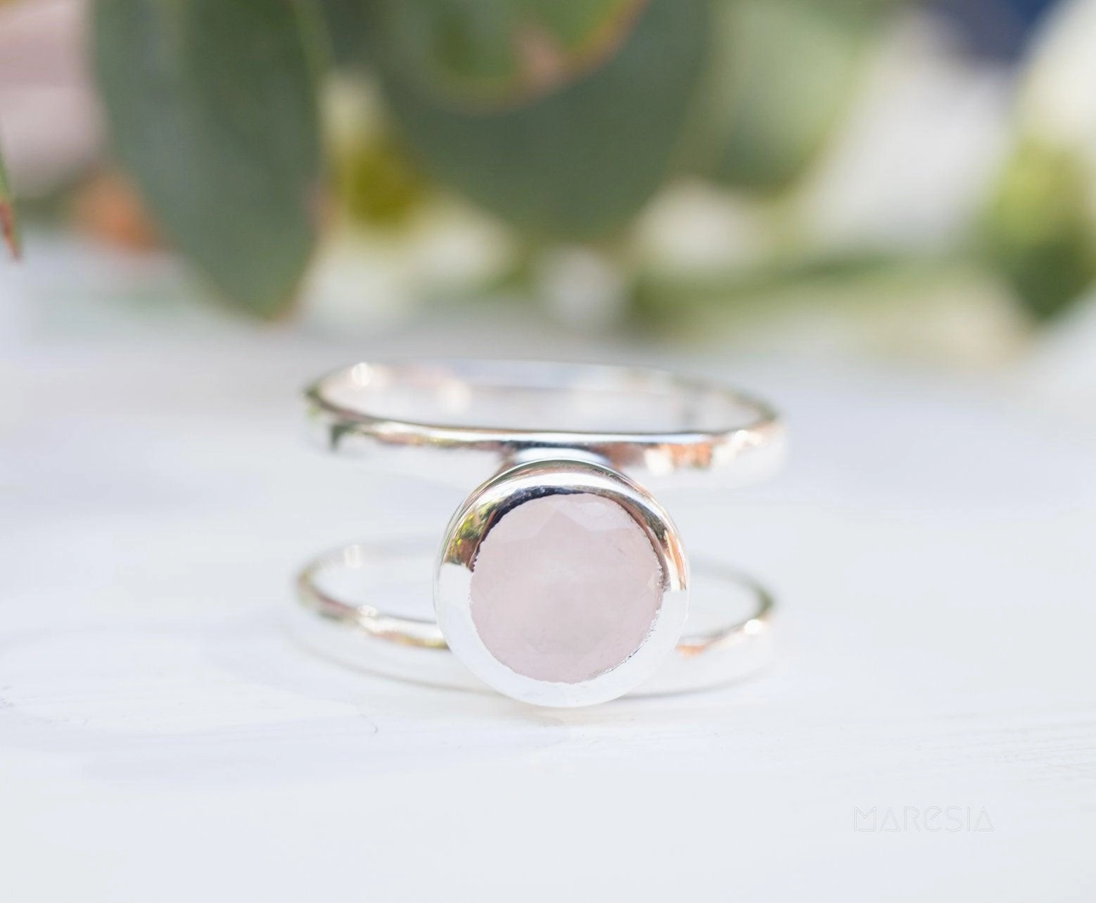 Rose Quartz Ring ~ Sterling Silver 925 ~ MR182