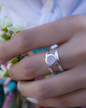Rose Quartz Ring ~ Sterling Silver 925 ~ MR182