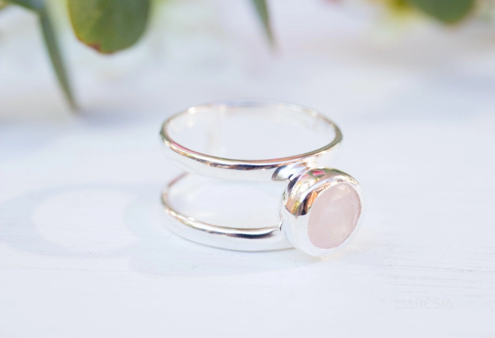 Rose Quartz Ring ~ Sterling Silver 925 ~ MR182